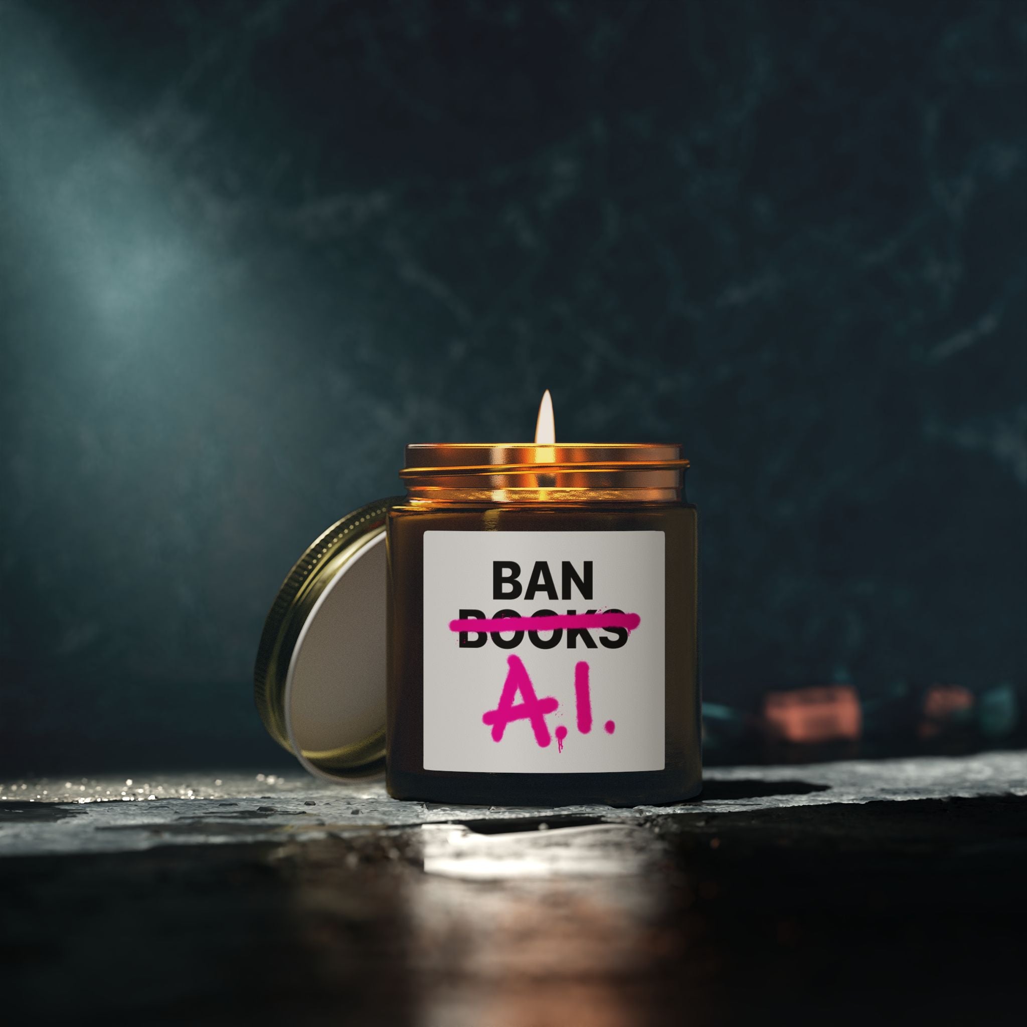 Ban AI not Books Scented Candle, 4oz