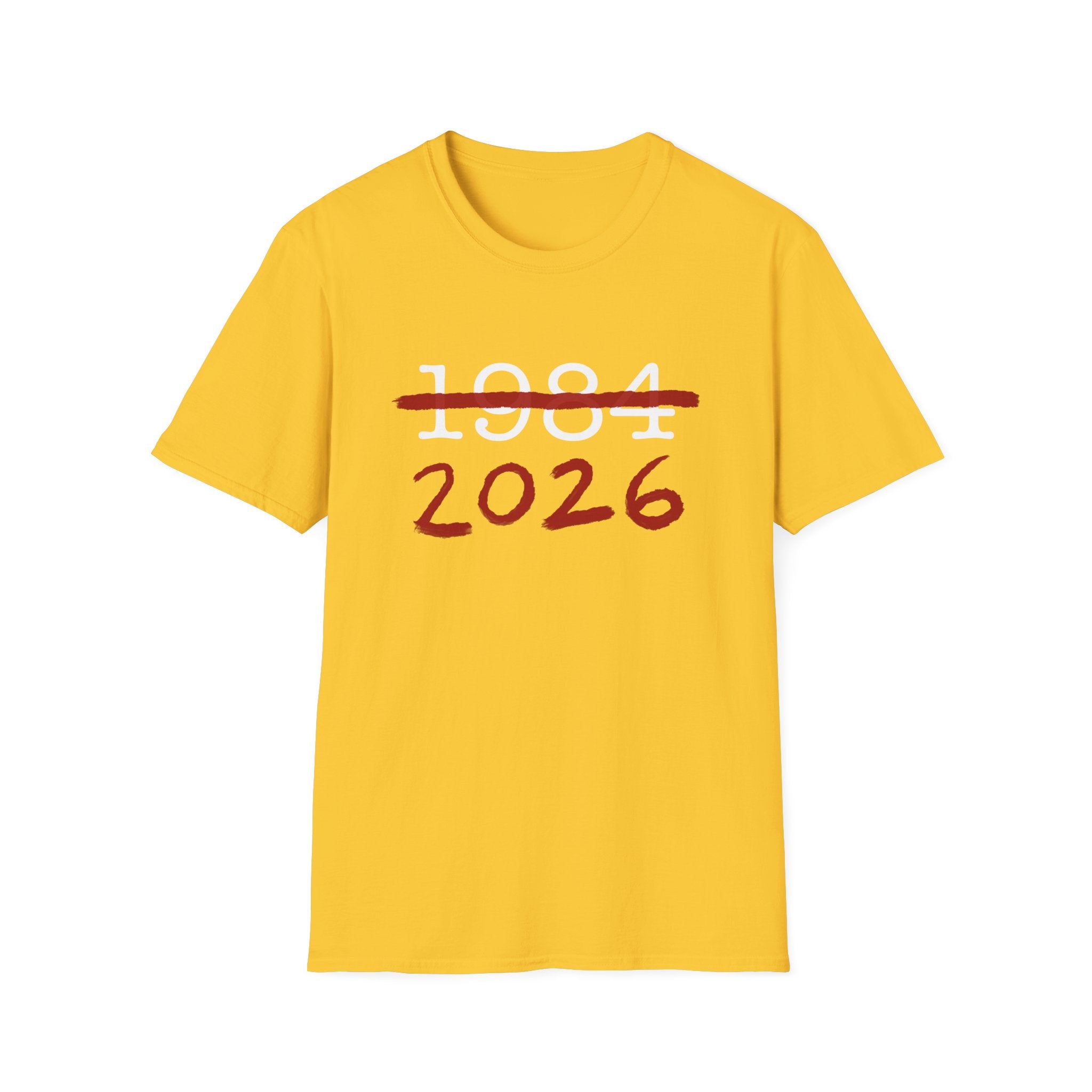 1984 2026 Orwell-Style Anti AI Surveillance Unisex Softstyle T-Shirt