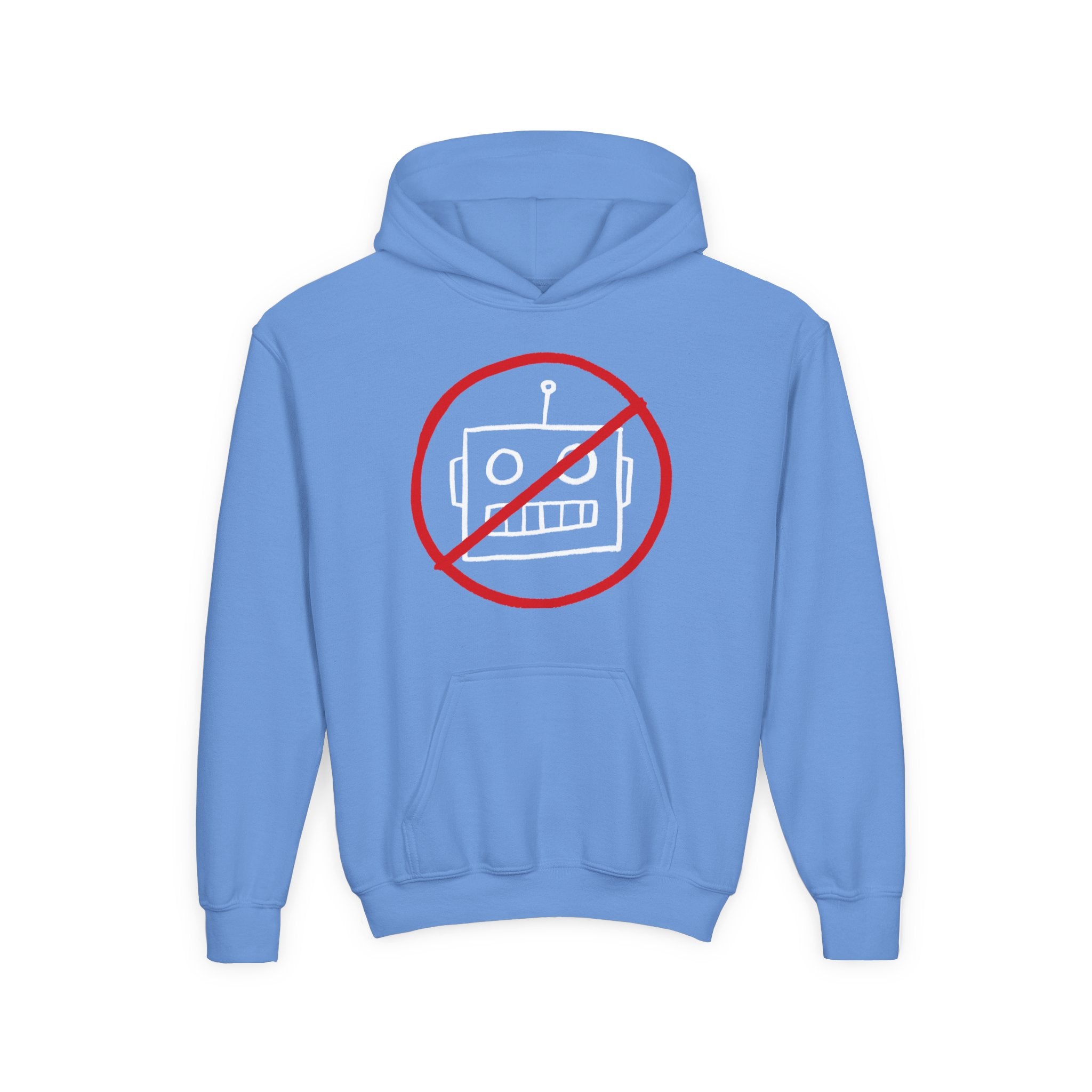 No AI Robot Youth Hooded Sweatshirt