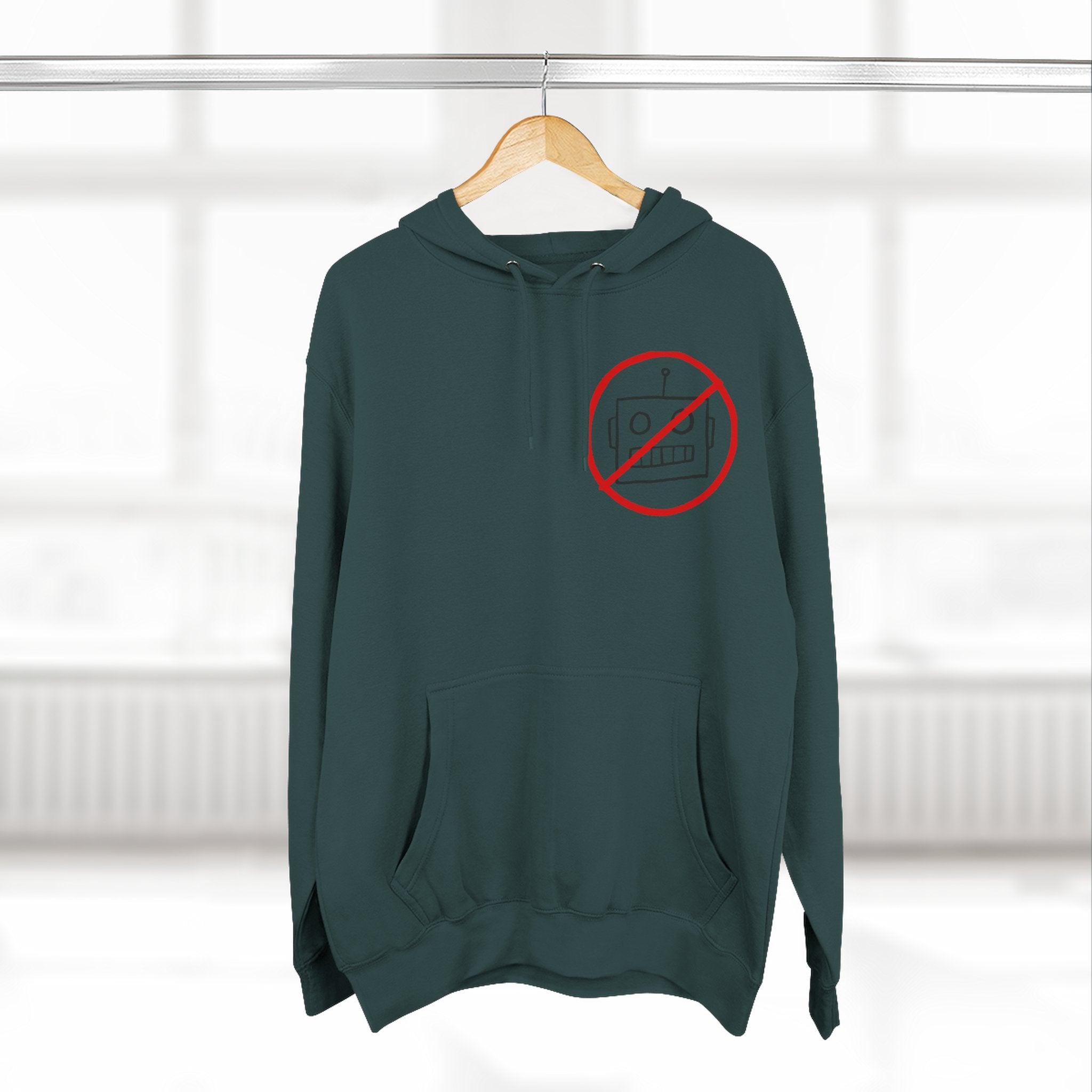 Robot Three-Panel Fleece Hoodie