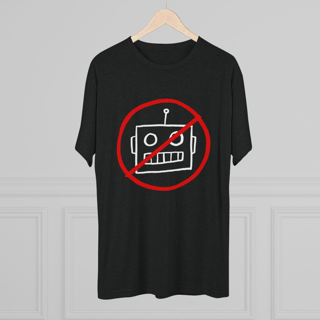 No AI Robot Unisex Tri-Blend Crew Tee