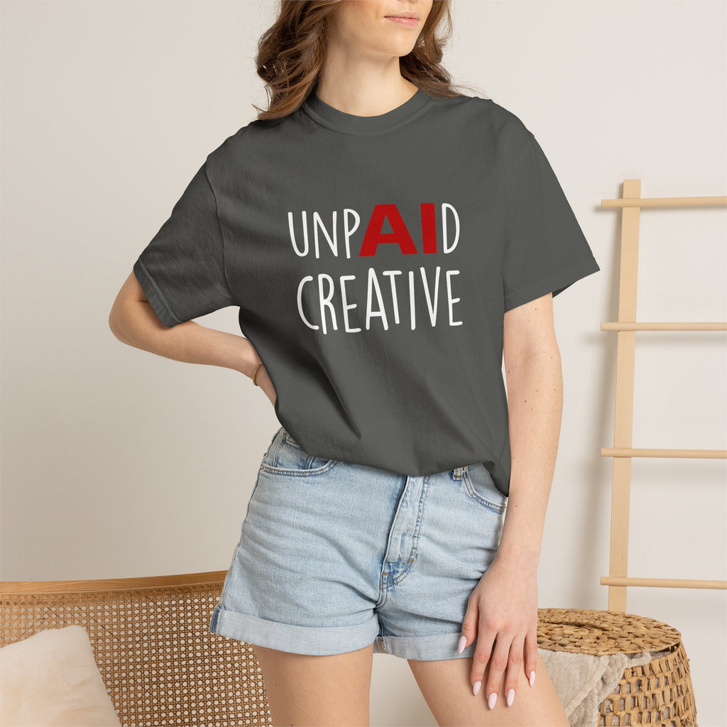 Anti-AI Unisex Garment-Dyed Tee For Creatives
