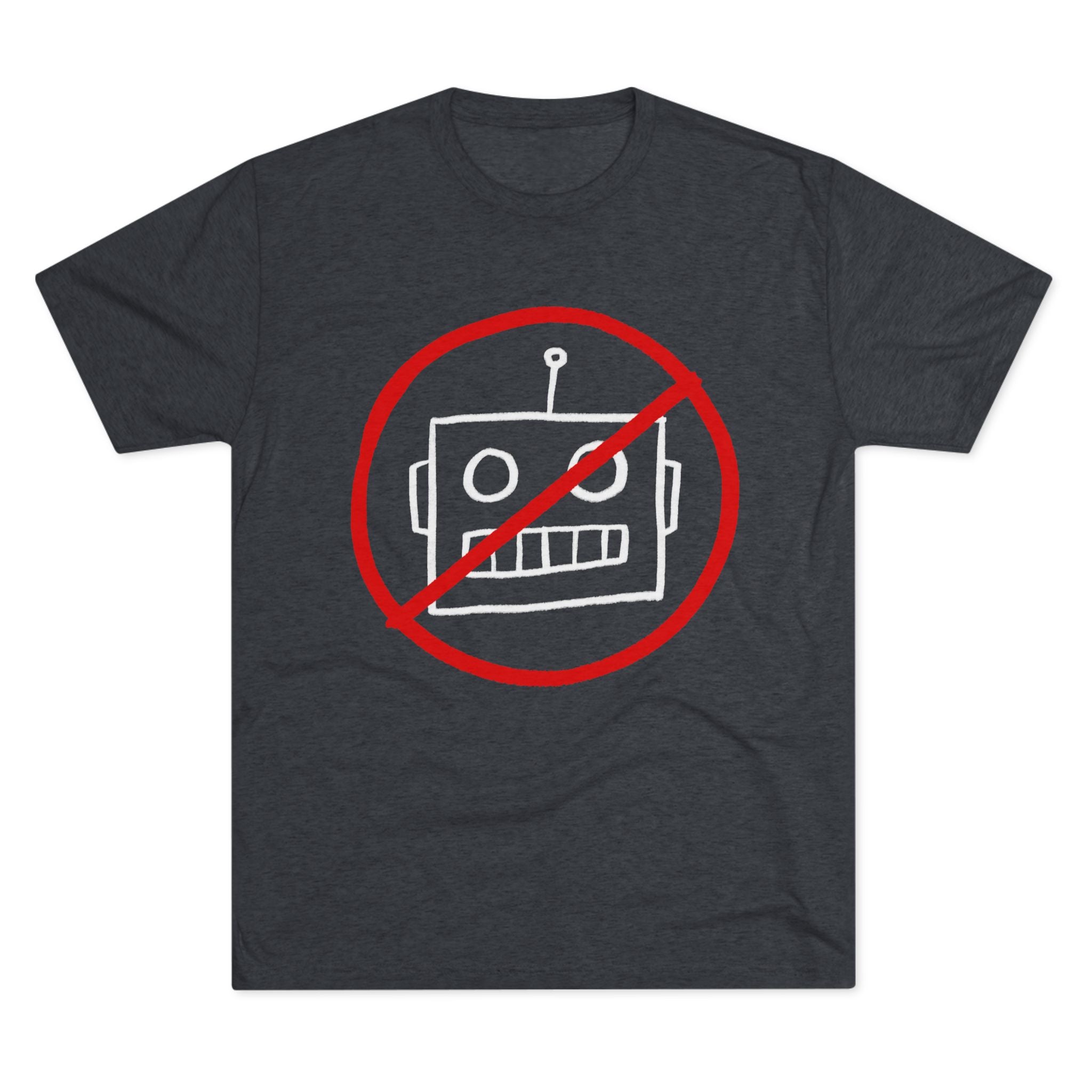 Unisex No AI Robot Tri-Blend Crew Tee