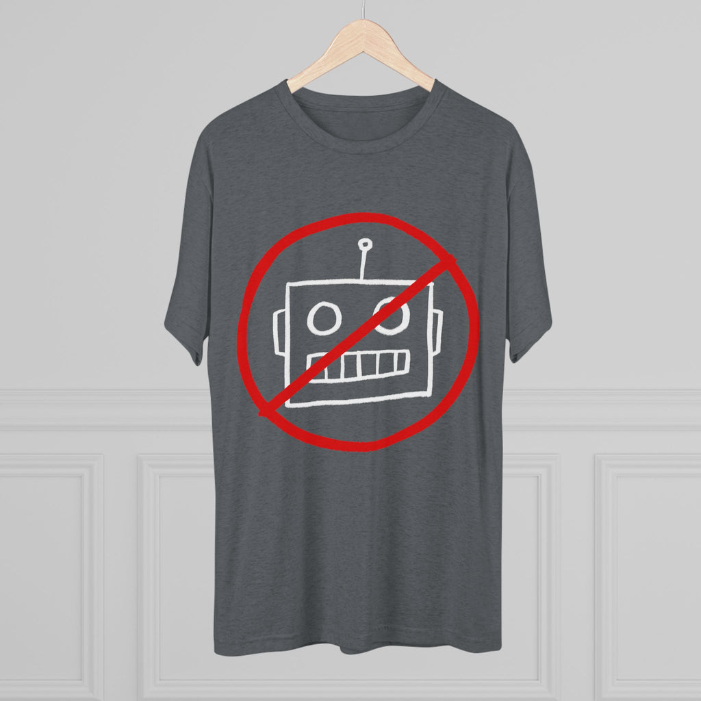 Unisex No AI Robot Tri-Blend Crew Tee