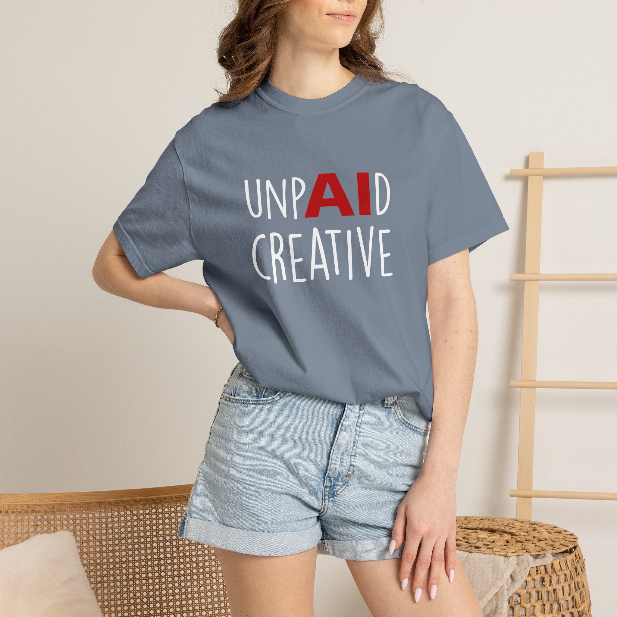 Anti-AI Unisex Garment-Dyed Tee For Creatives