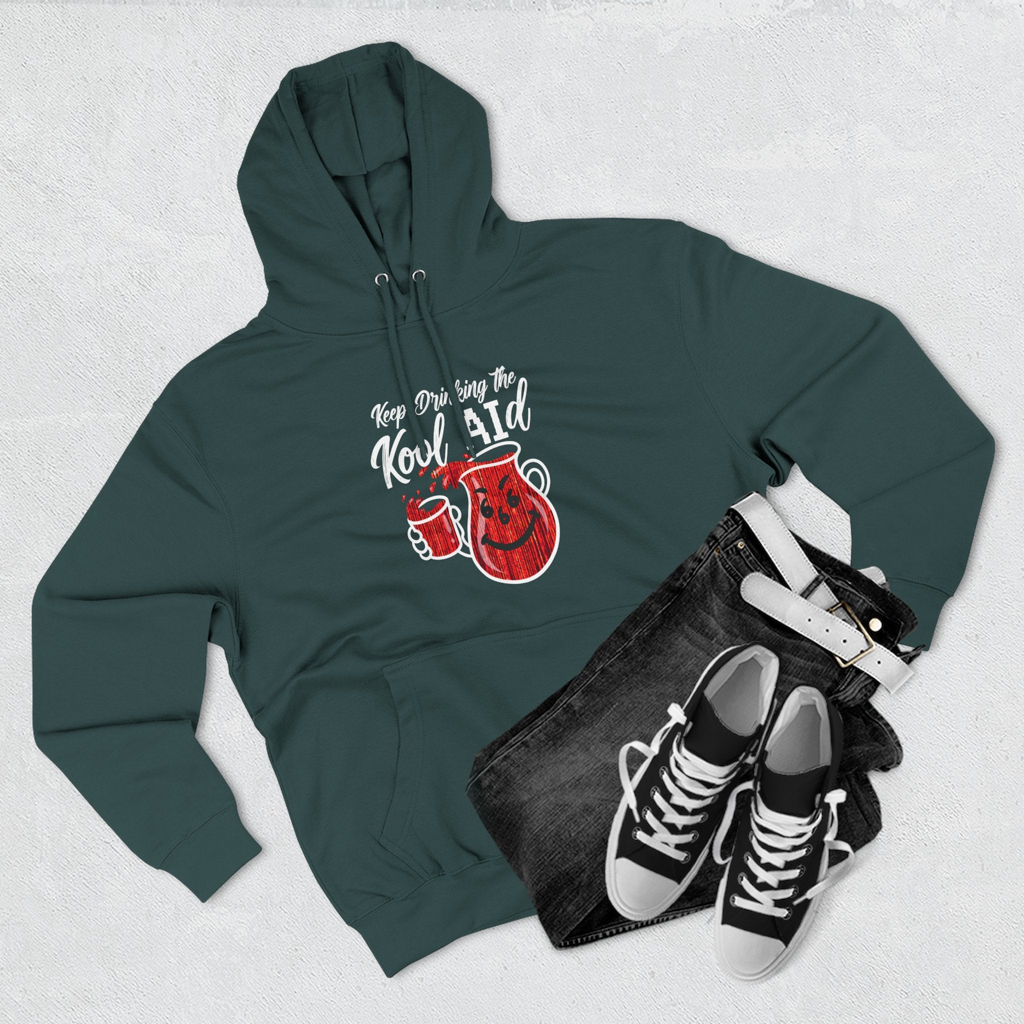 Anti AI KoolAId Three-Panel Fleece Hoodie