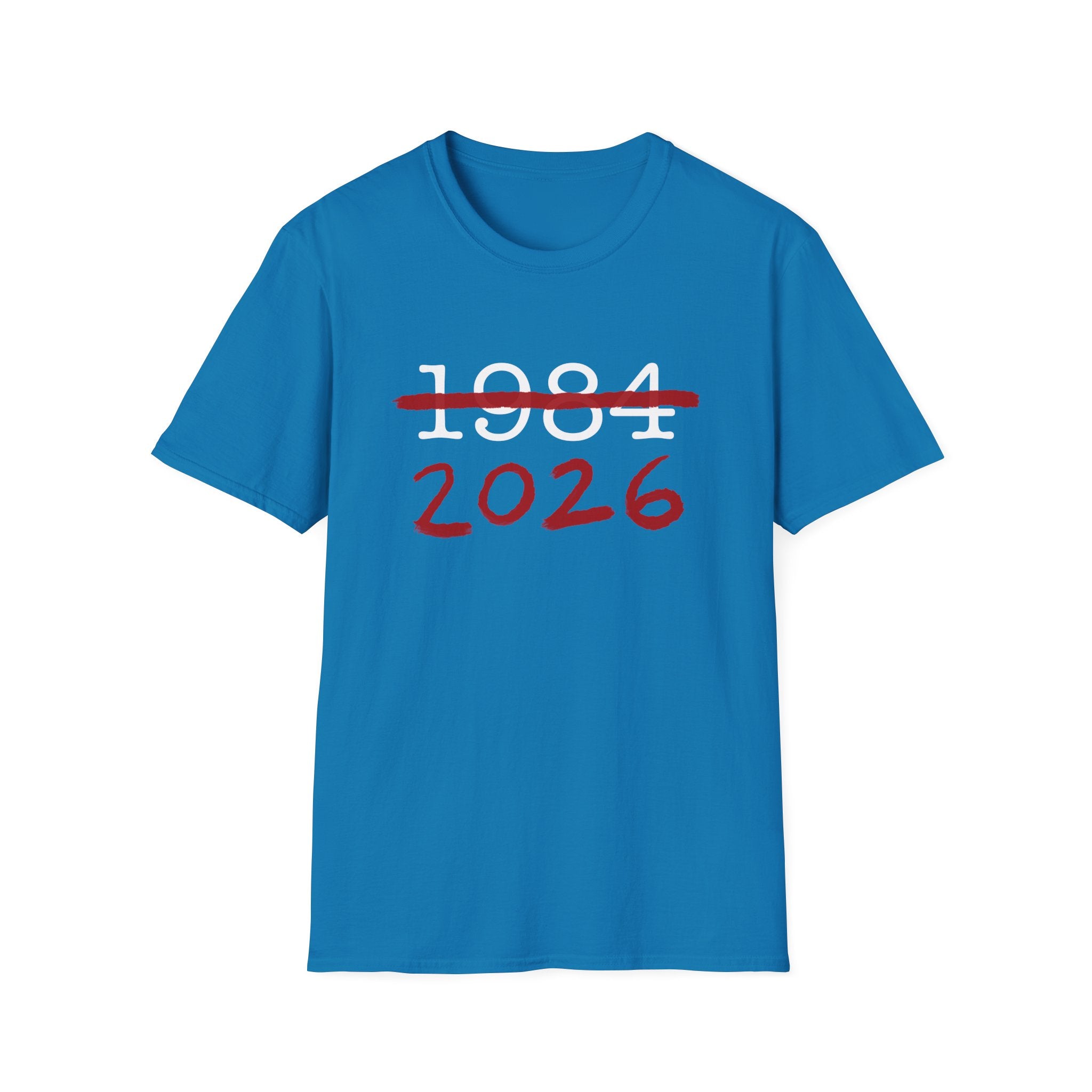 1984 2026 Orwell-Style Anti AI Surveillance Unisex Softstyle T-Shirt