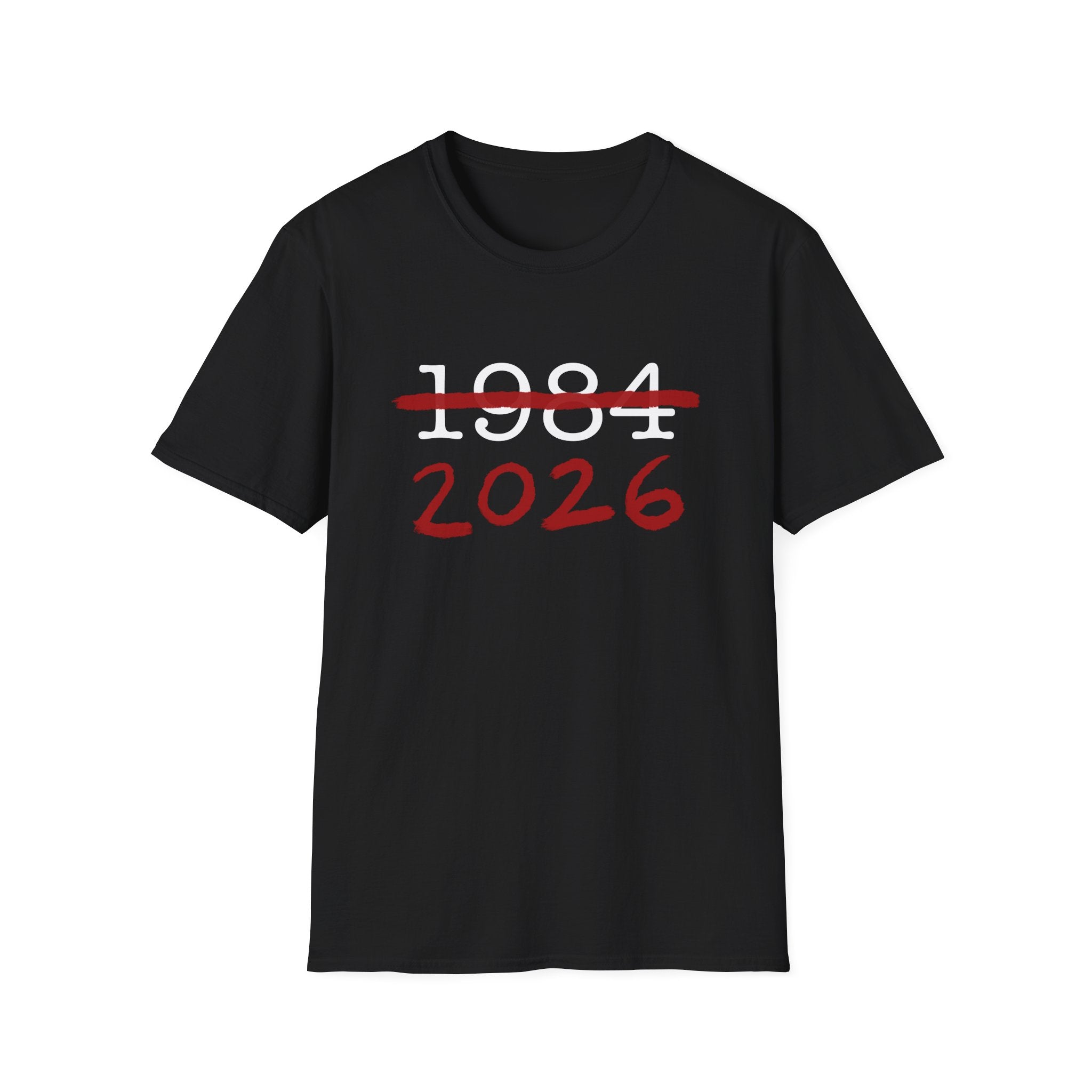 1984 2026 Orwell-Style Anti AI Surveillance Unisex Softstyle T-Shirt
