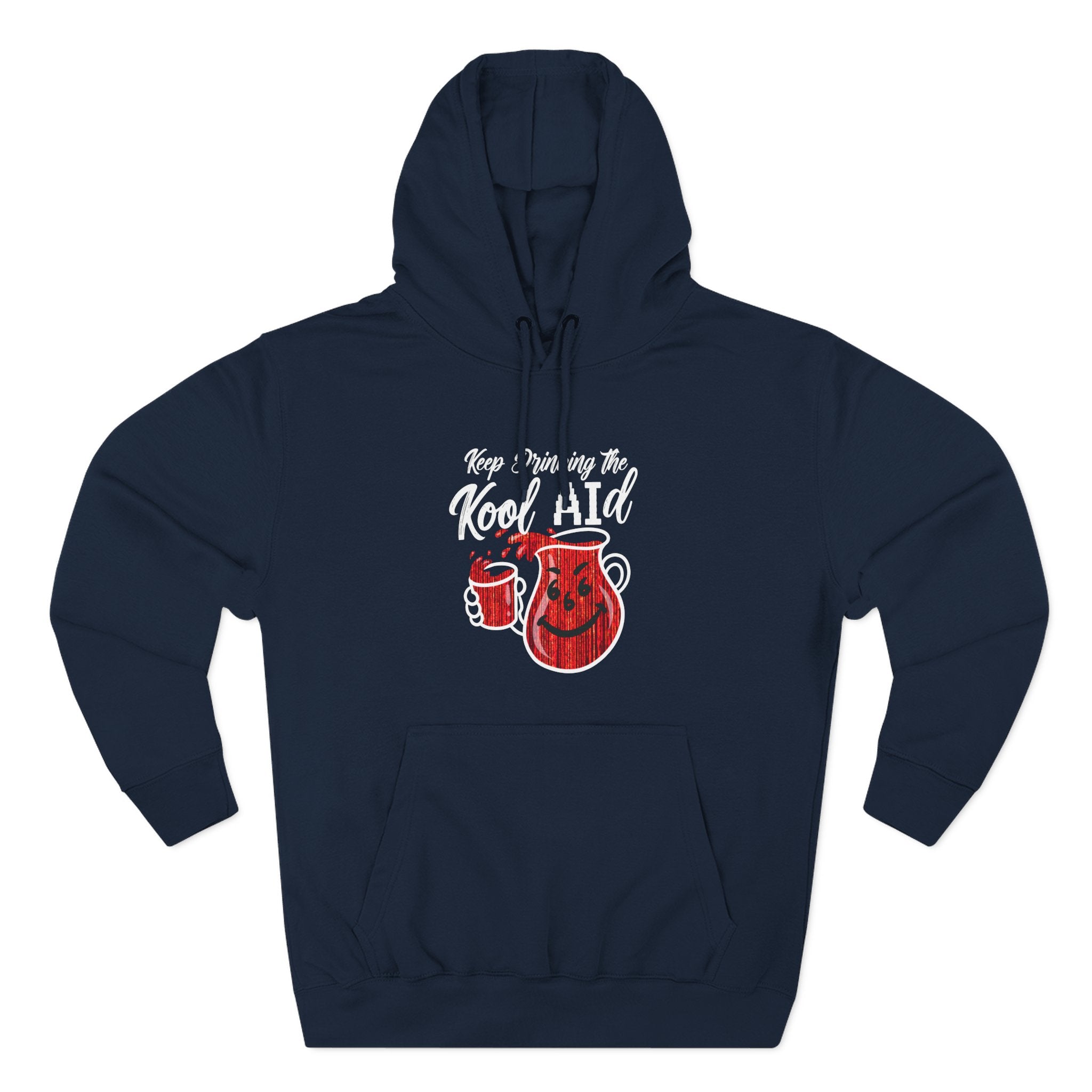 Anti AI KoolAId Three-Panel Fleece Hoodie