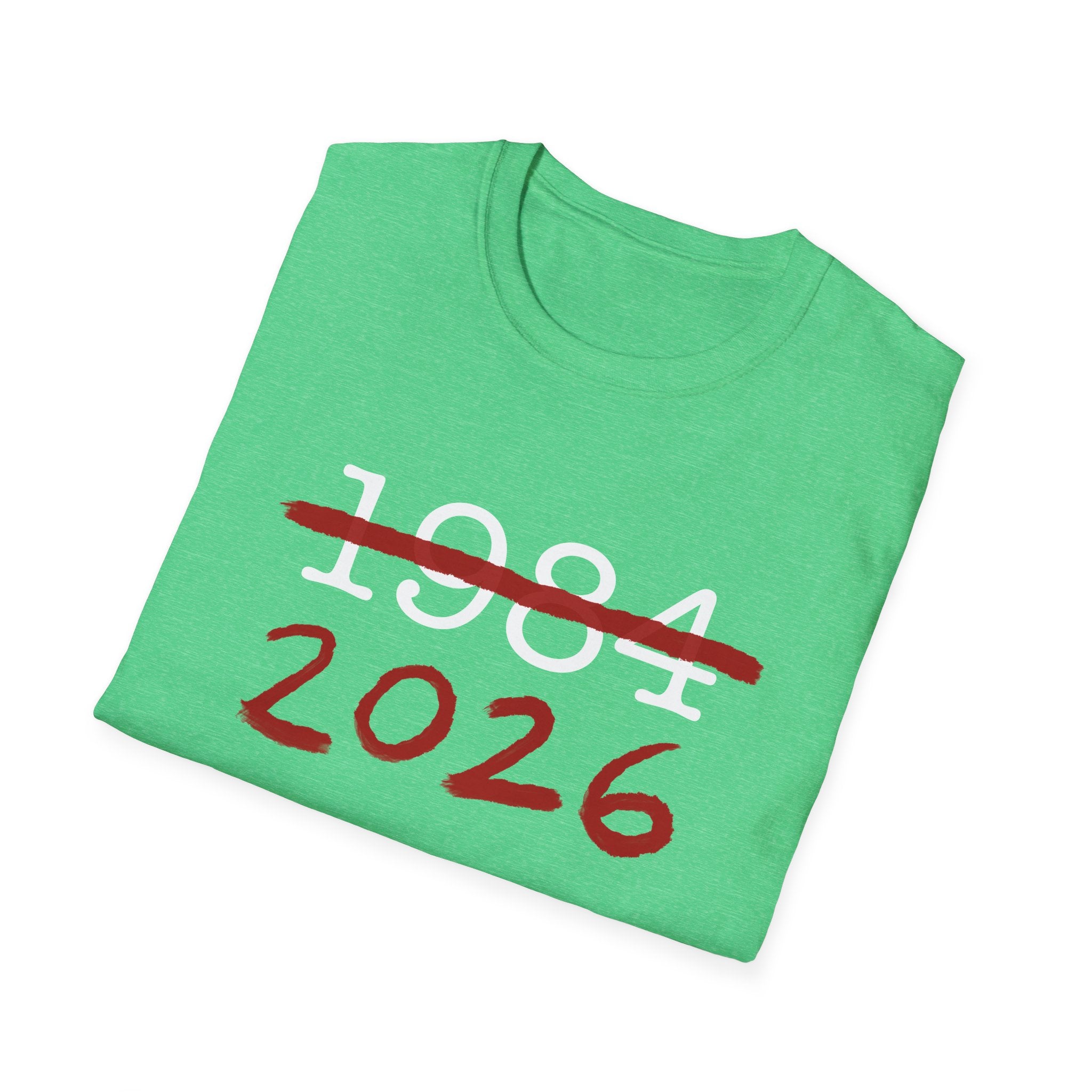 1984 2026 Orwell-Style Anti AI Surveillance Unisex Softstyle T-Shirt