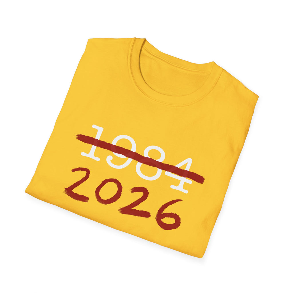 1984 2026 Orwell-Style Anti AI Surveillance Unisex Softstyle T-Shirt