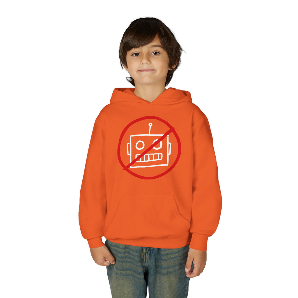 No AI Robot Youth Hooded Sweatshirt