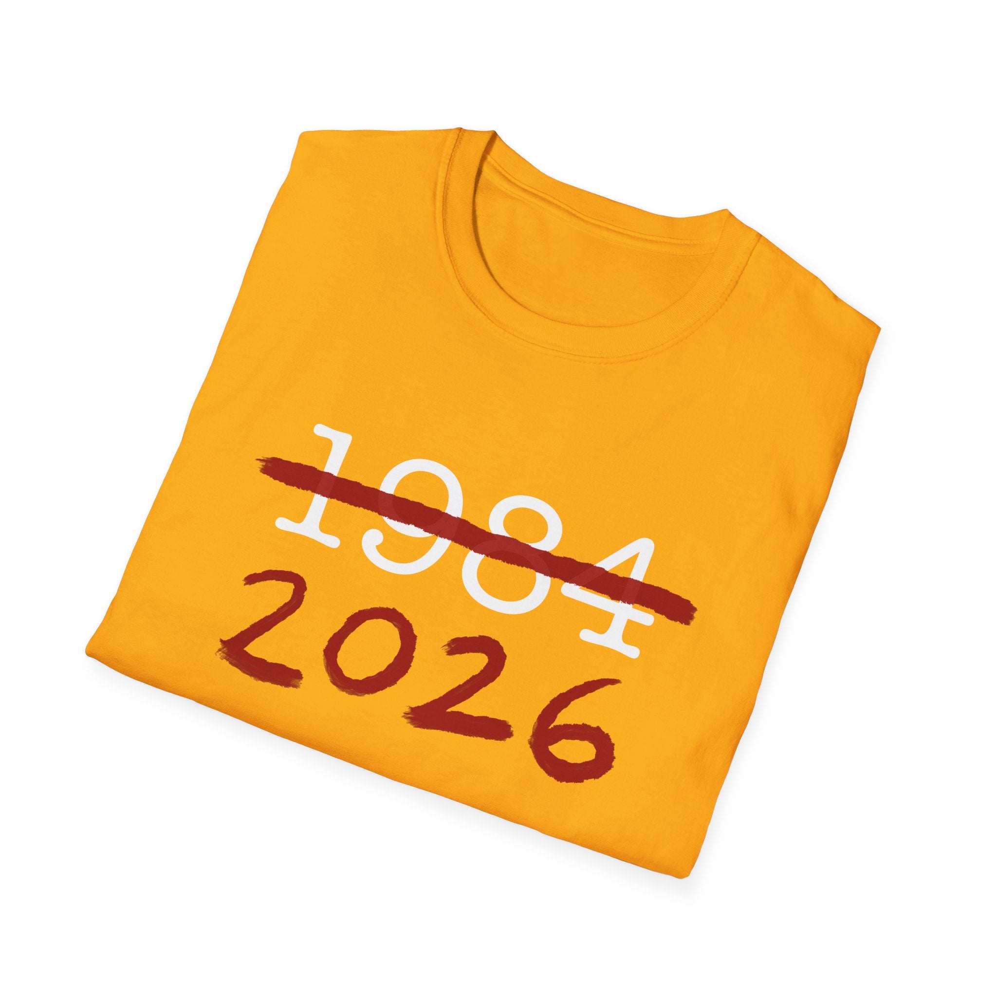 1984 2026 Orwell-Style Anti AI Surveillance Unisex Softstyle T-Shirt