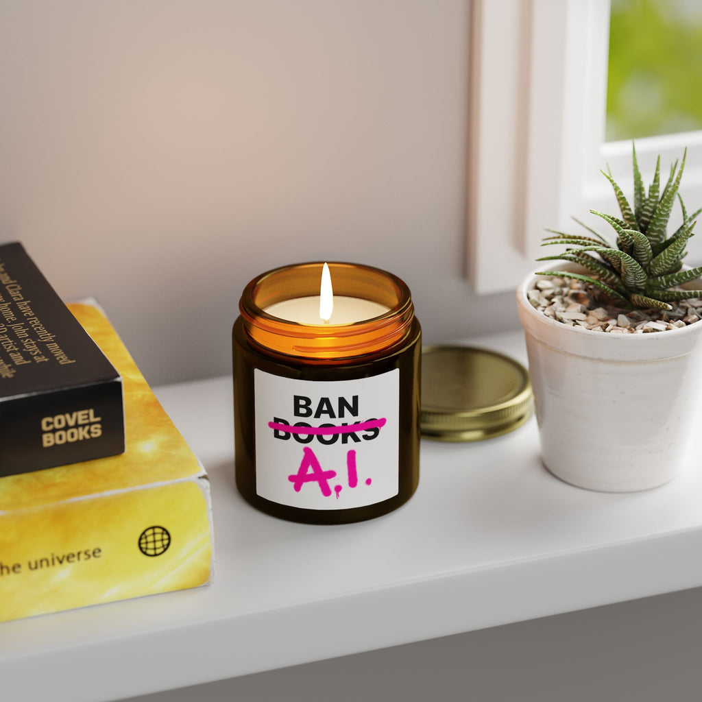 Ban AI not Books Scented Candle, 4oz