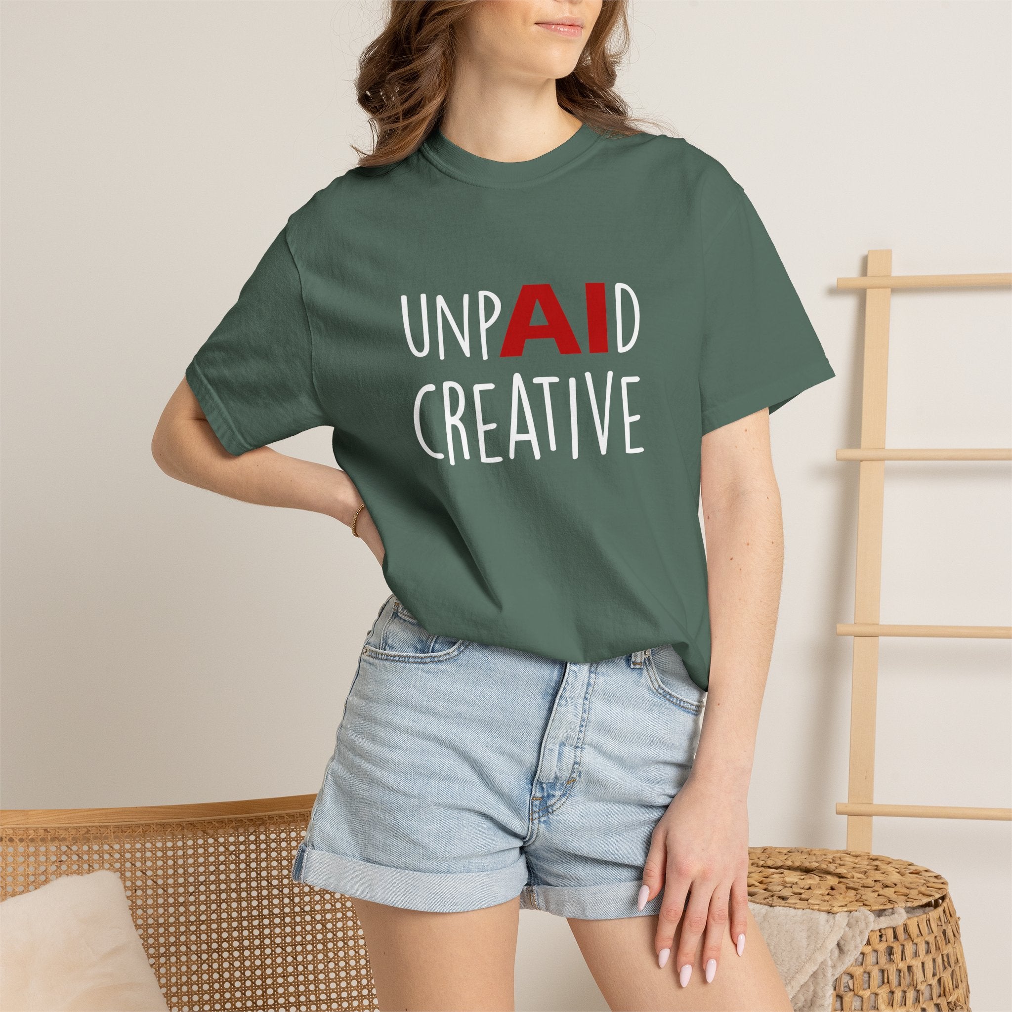 Anti-AI Unisex Garment-Dyed Tee For Creatives