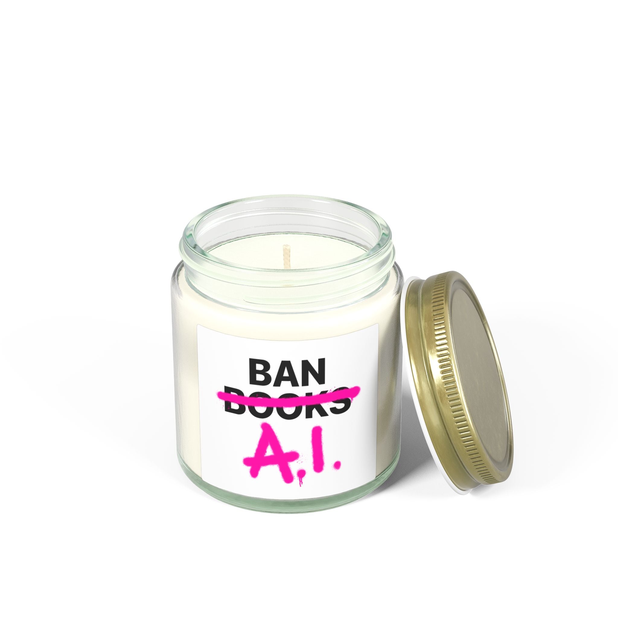 Ban AI not Books Scented Candle, 4oz