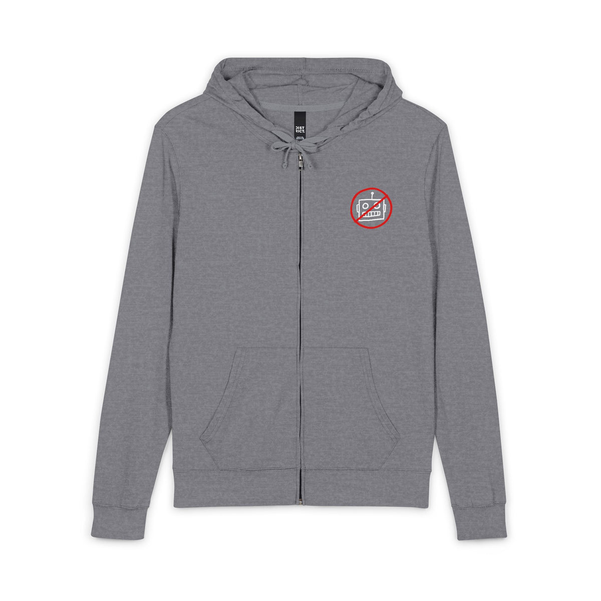 No AI Robot Unisex Jersey Full-Zip Hoodie