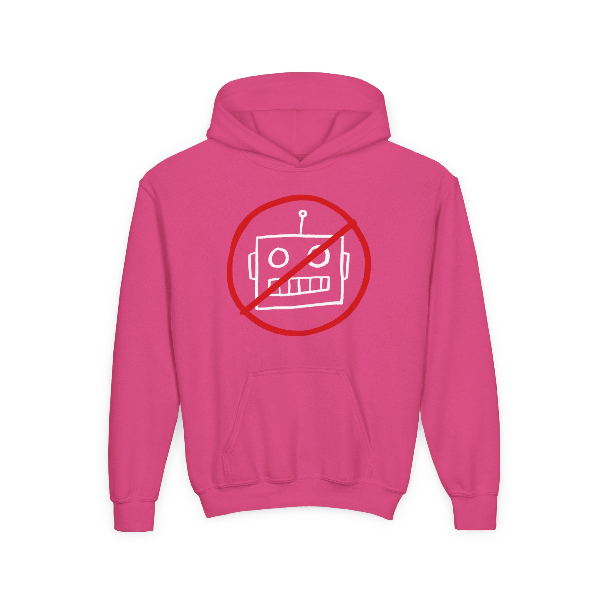 No AI Robot Youth Hooded Sweatshirt