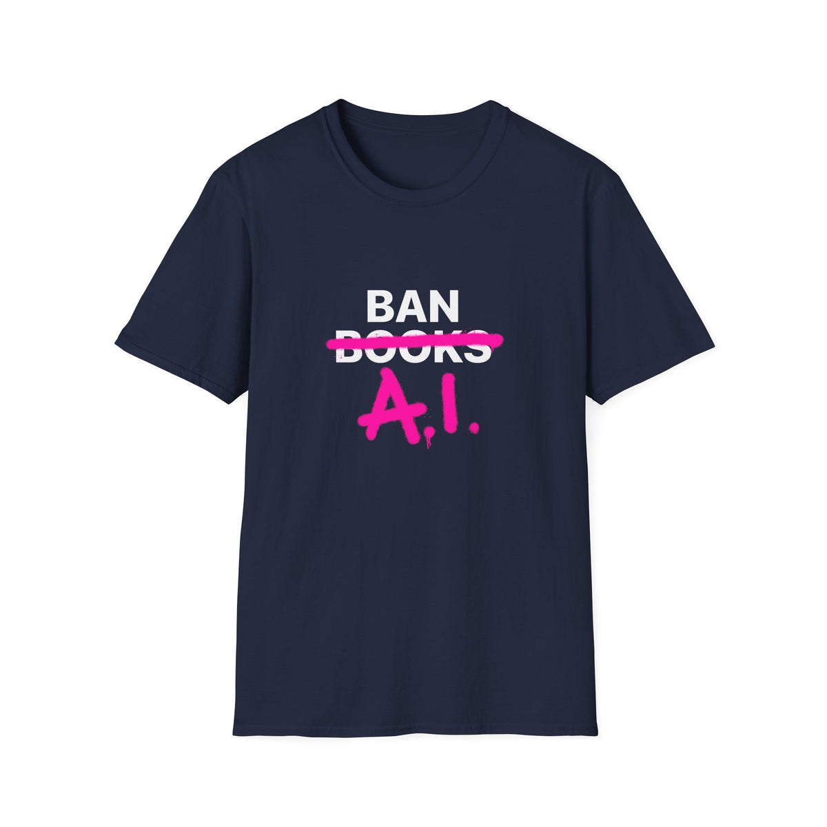 Ban AI not Books Unisex Softstyle T-Shirt