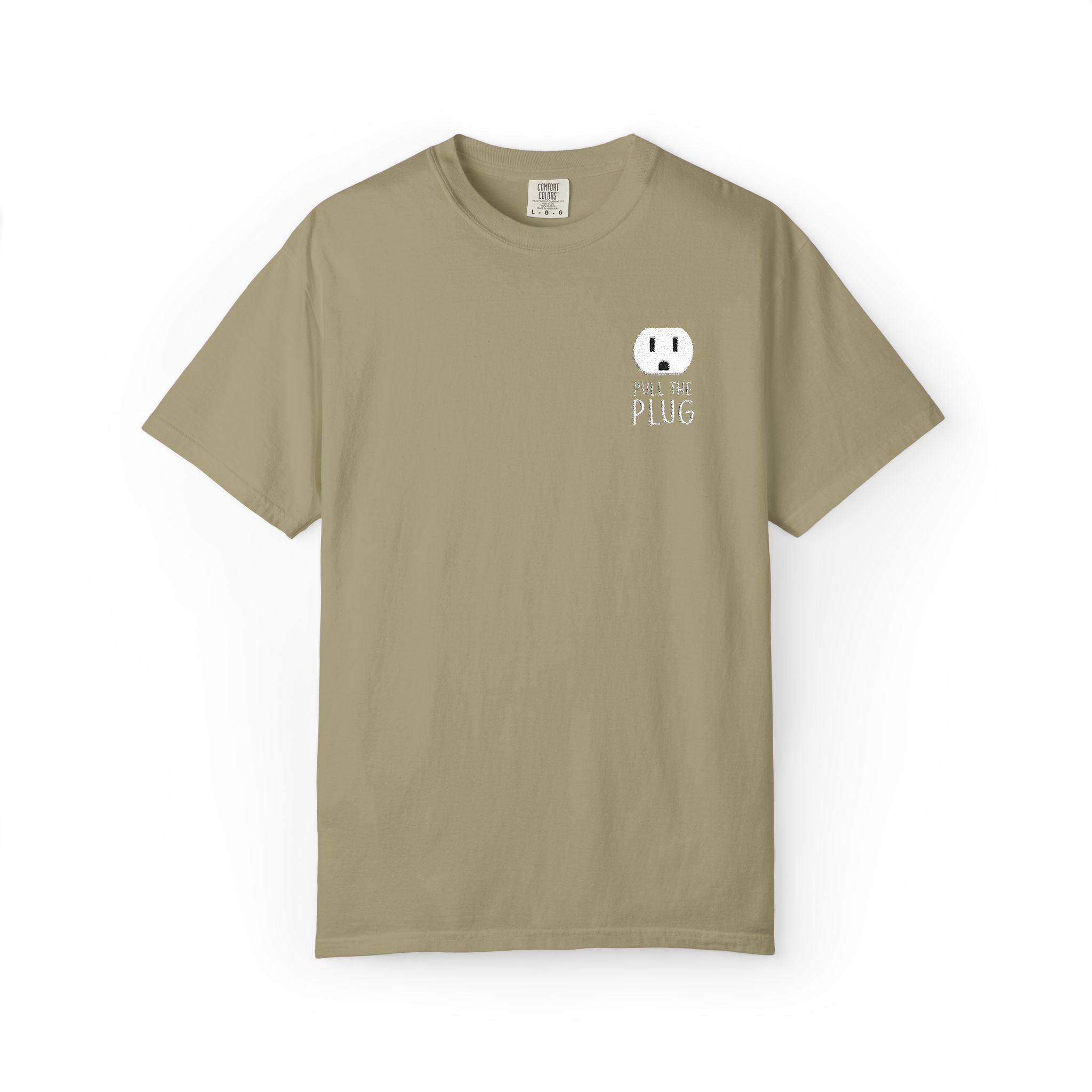 Pull The Plug Unisex T-shirt Pocket Design