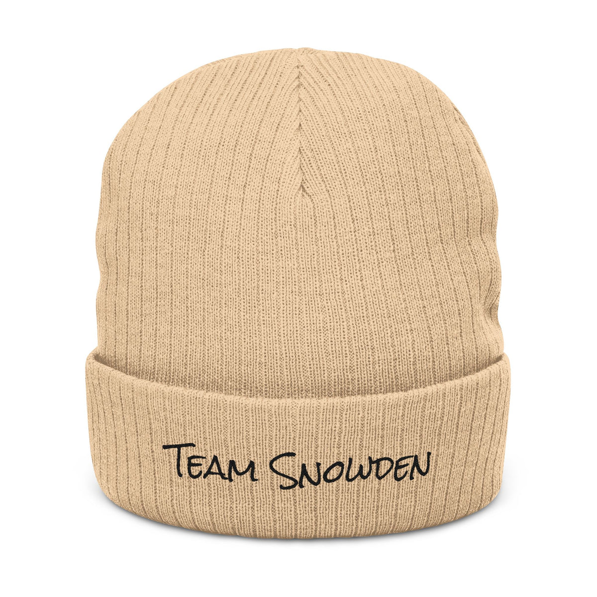 Team Snowden Ribbed Knit Beanie (Embroidery)
