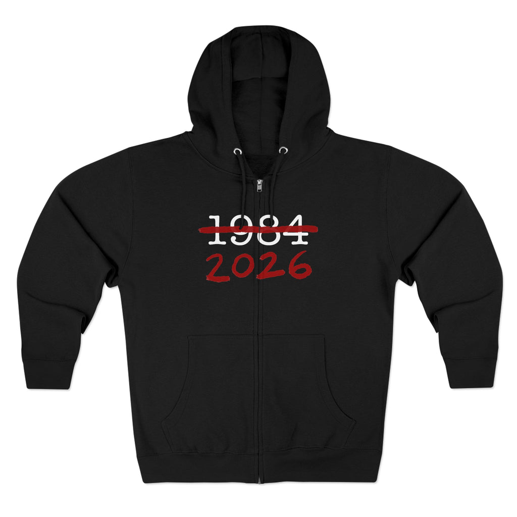 Anti Surveillance AI 1984 2026 Unisex Zip Hoodie