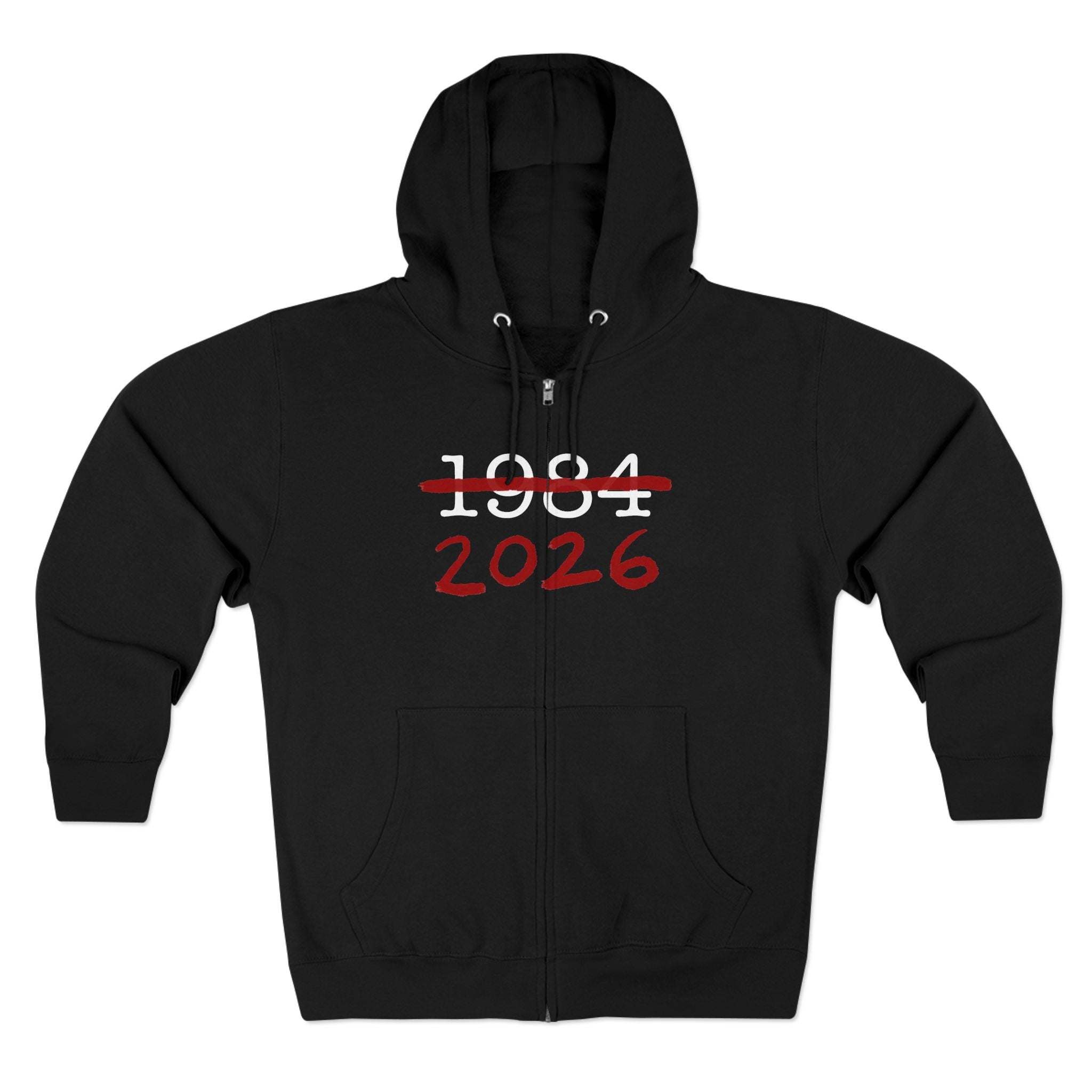 Anti Surveillance AI 1984 2026 Unisex Zip Hoodie