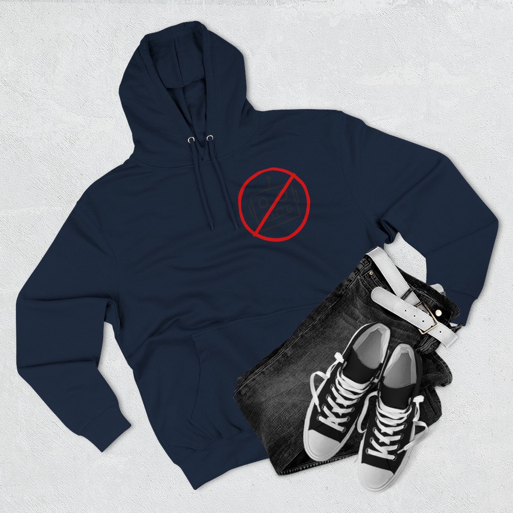 Robot Three-Panel Fleece Hoodie