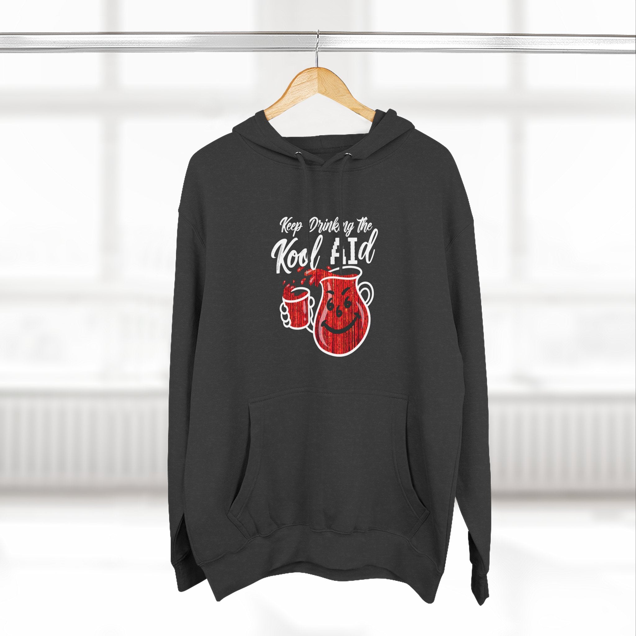Anti AI KoolAId Three-Panel Fleece Hoodie