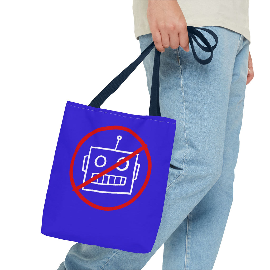 NO AI Robot Tote Bag (AOP)