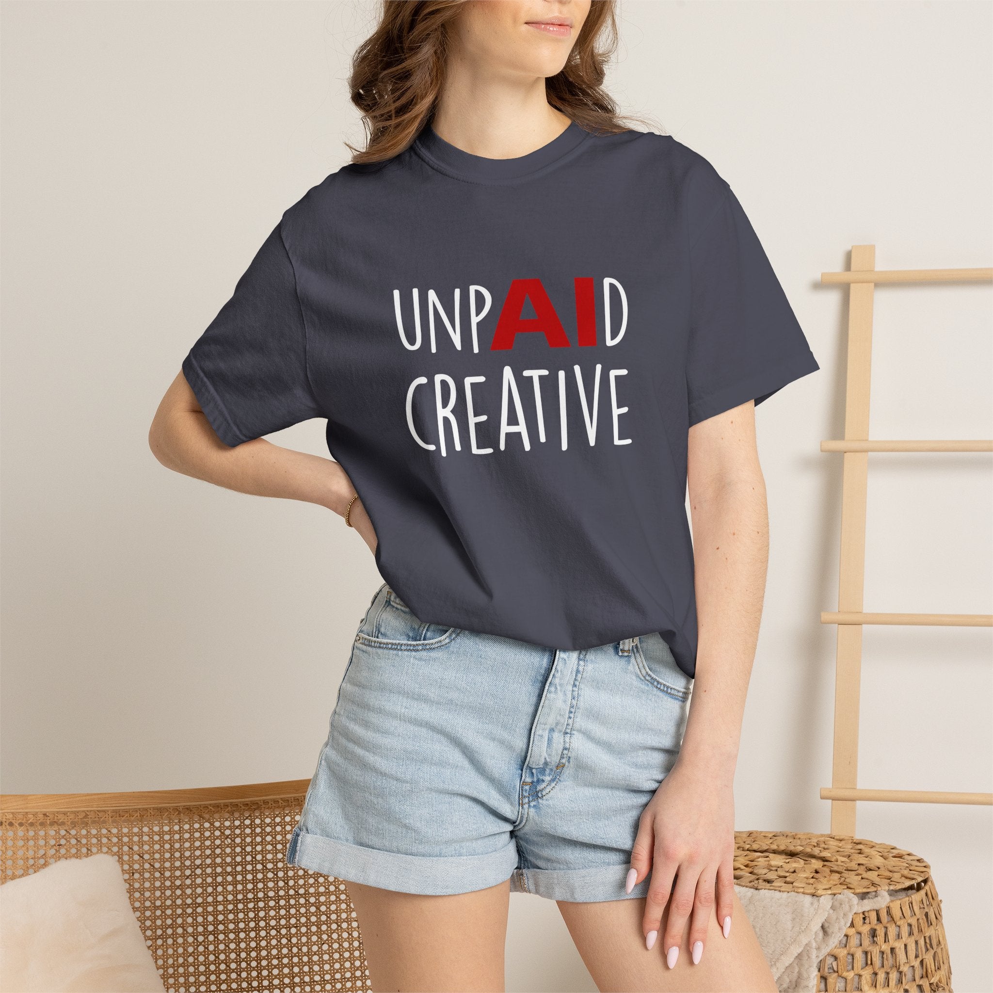 Anti-AI Unisex Garment-Dyed Tee For Creatives