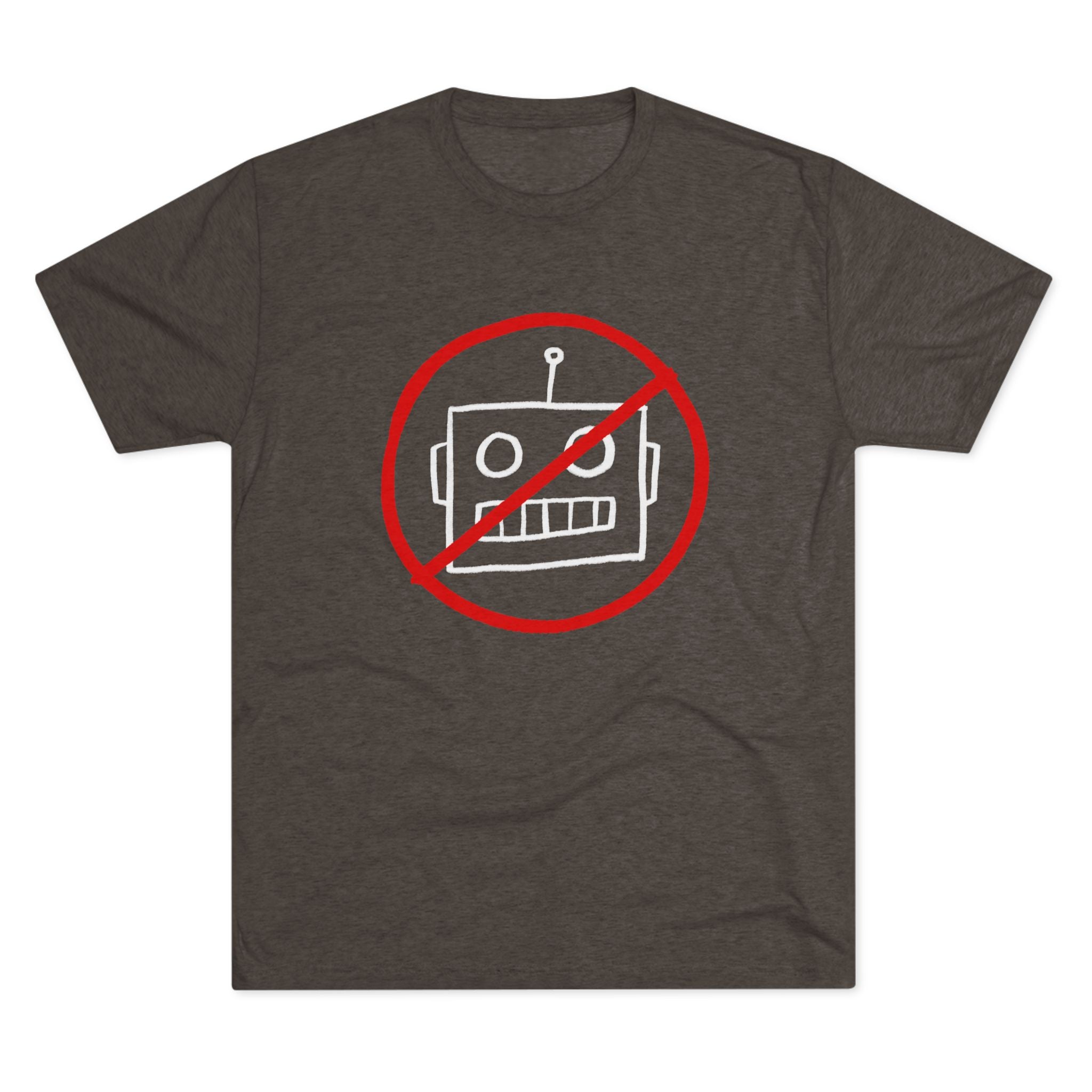 No AI Robot Unisex Tri-Blend Crew Tee