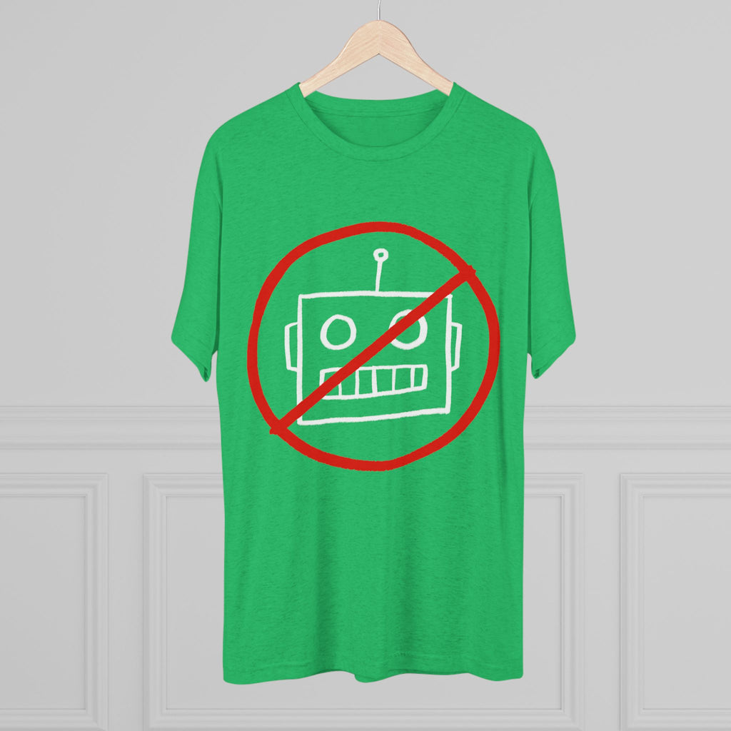 Unisex No AI Robot Tri-Blend Crew Tee