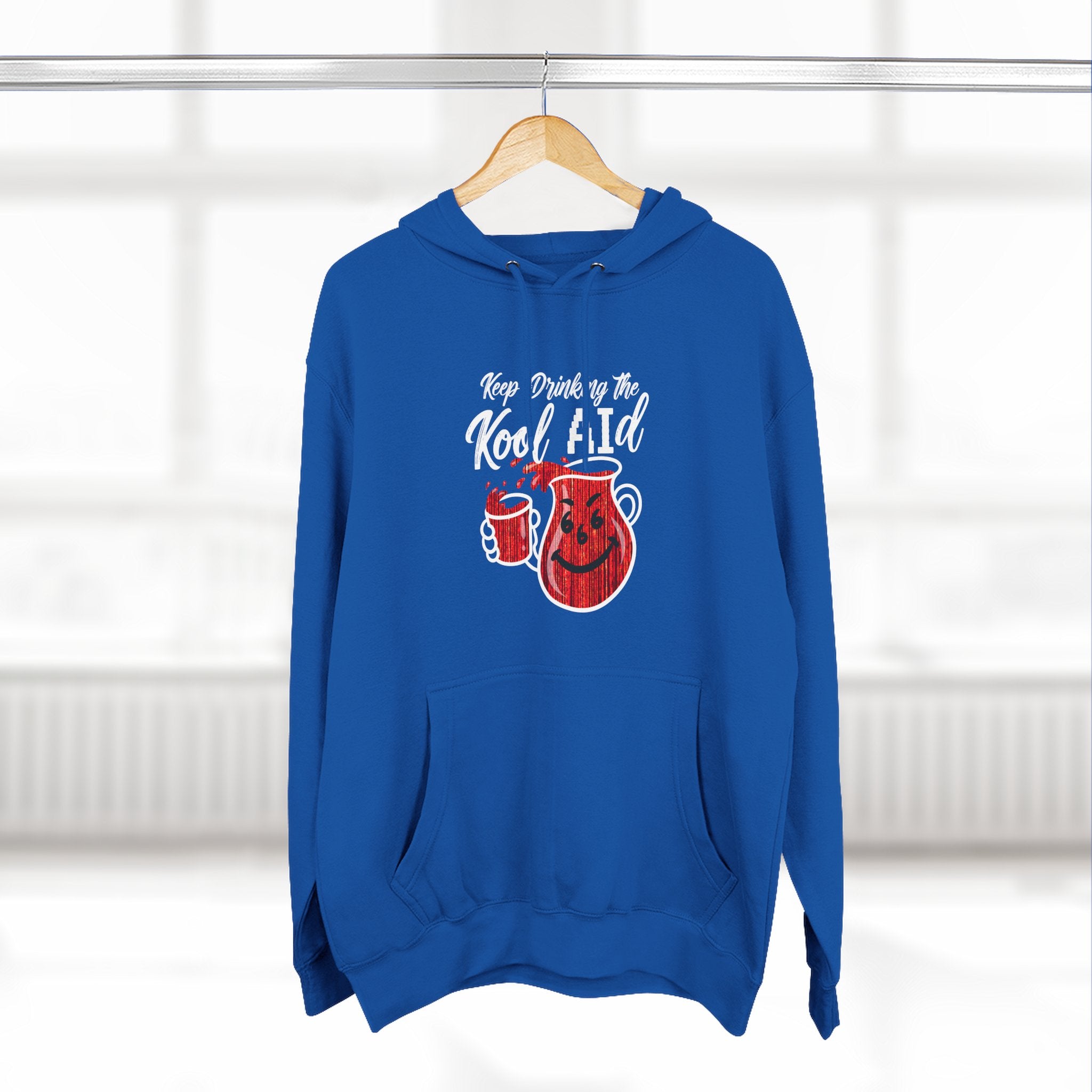 Anti AI KoolAId Three-Panel Fleece Hoodie