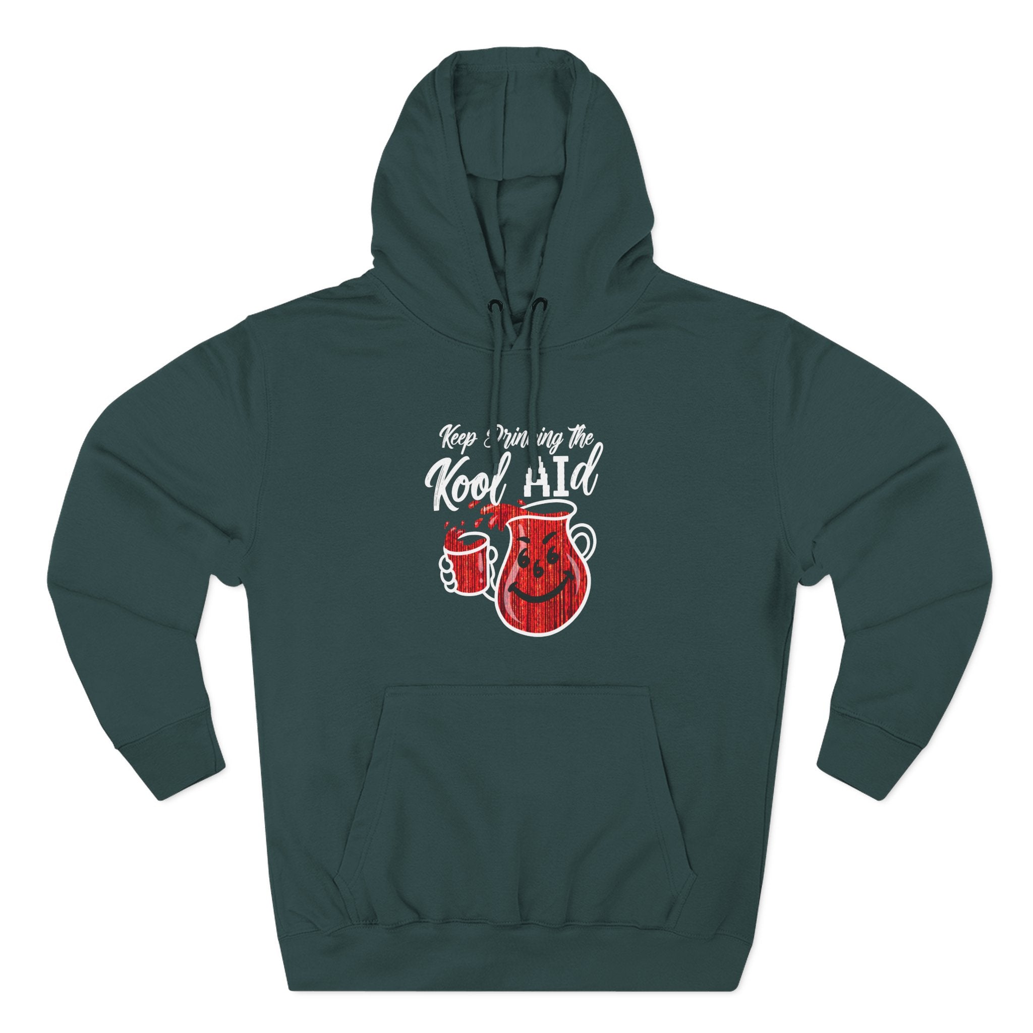 Anti AI KoolAId Three-Panel Fleece Hoodie