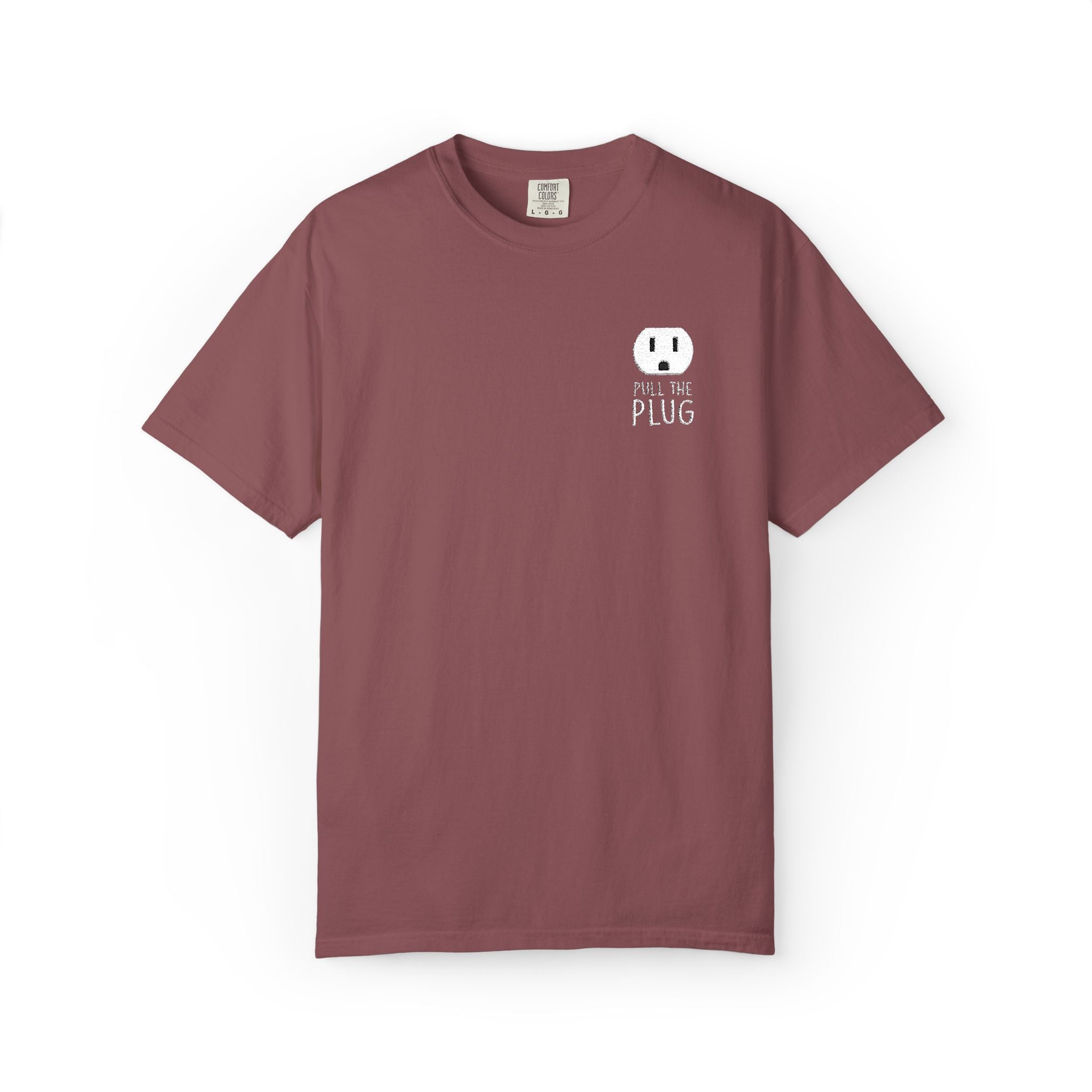 Pull The Plug Unisex T-shirt Pocket Design