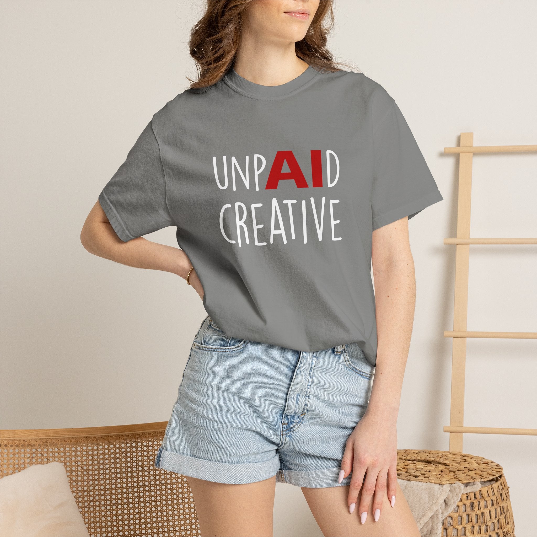 Anti-AI Unisex Garment-Dyed Tee For Creatives