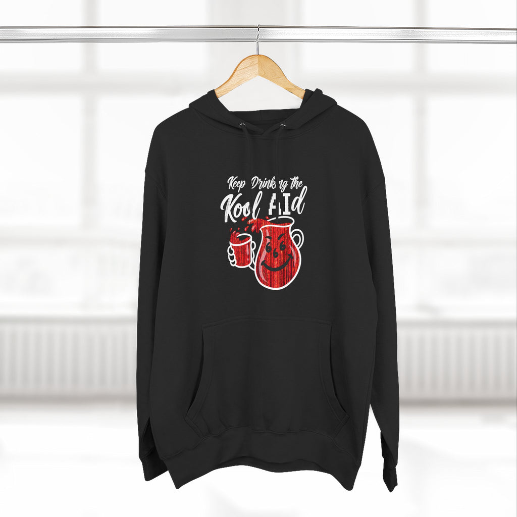Anti AI KoolAId Three-Panel Fleece Hoodie