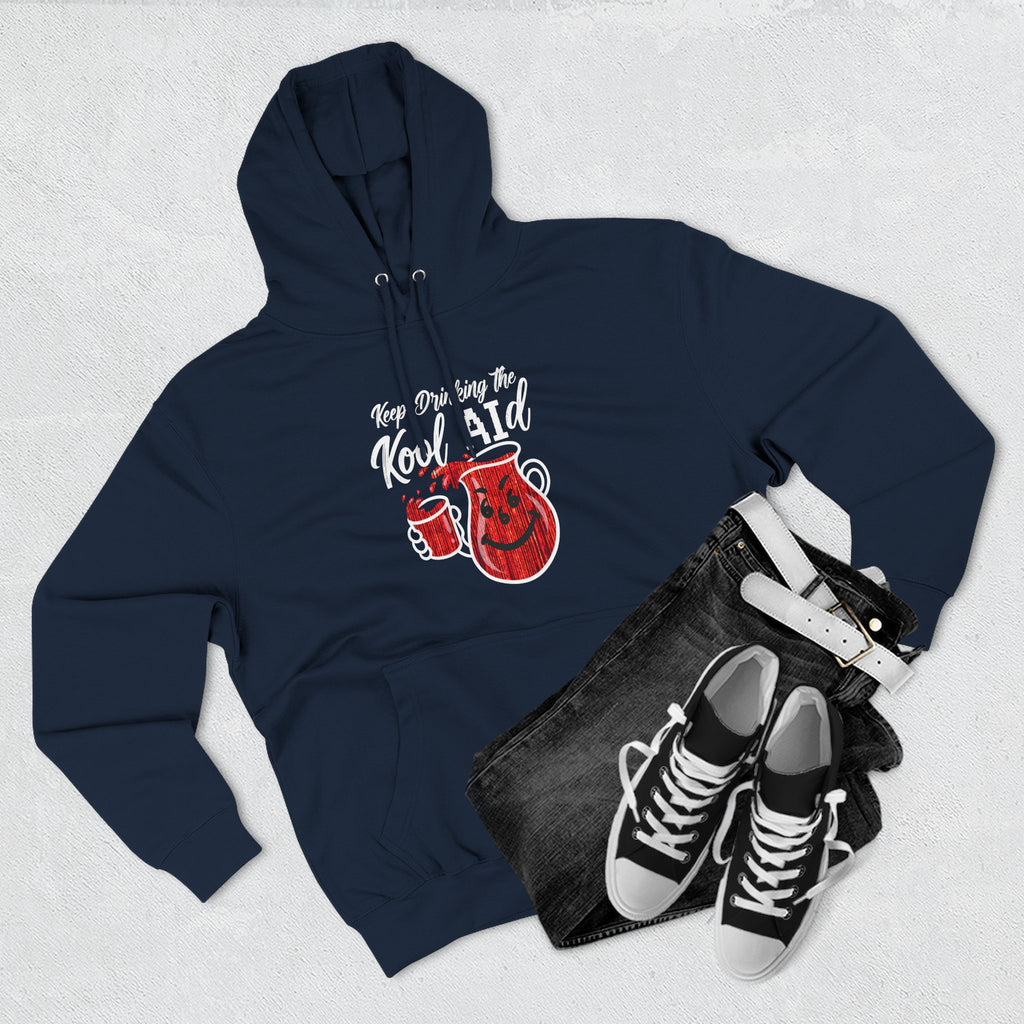 Anti AI KoolAId Three-Panel Fleece Hoodie