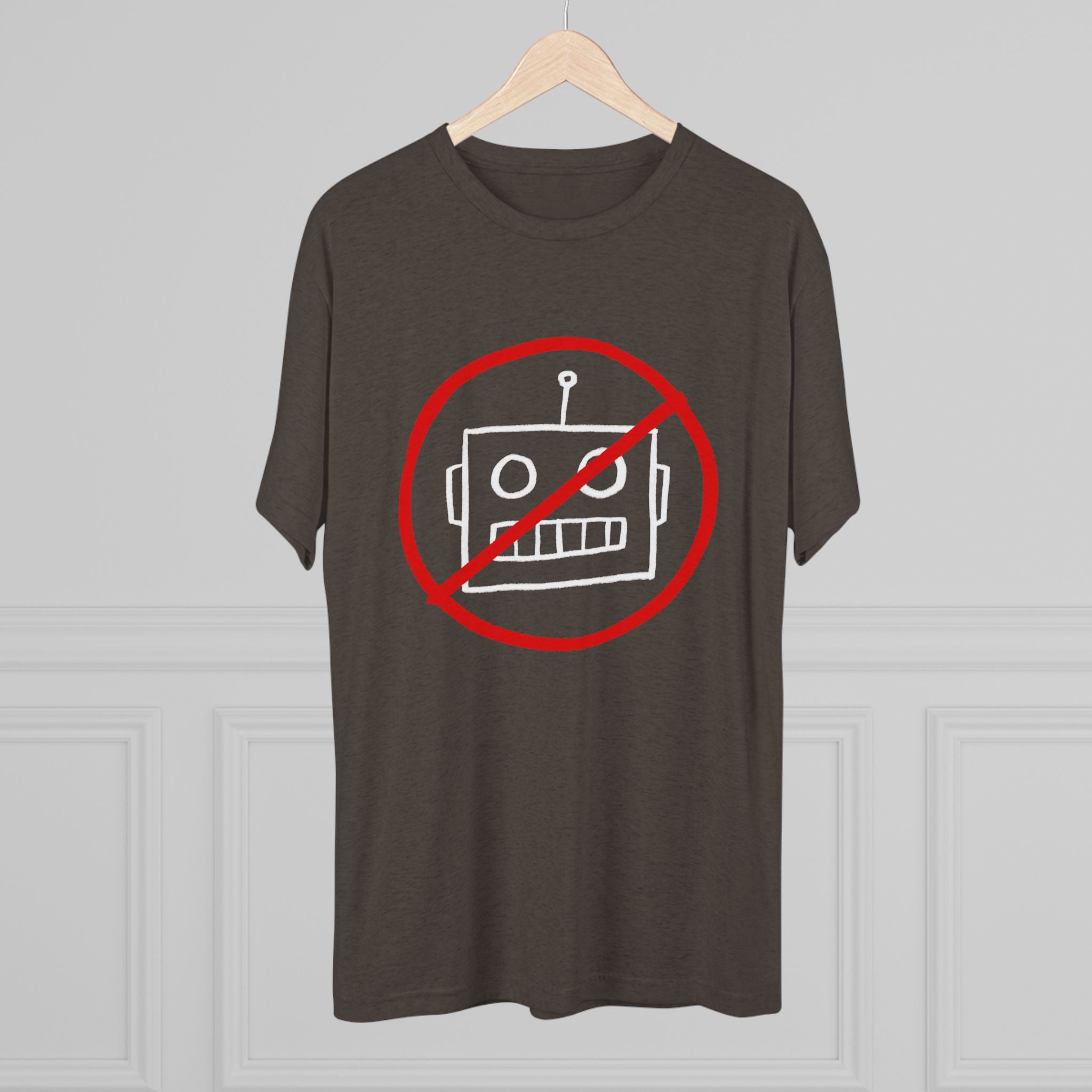 No AI Robot Unisex Tri-Blend Crew Tee