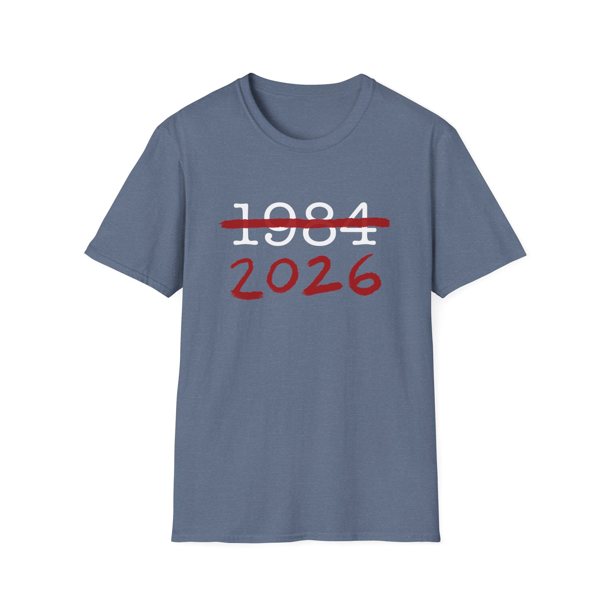 1984 2026 Orwell-Style Anti AI Surveillance Unisex Softstyle T-Shirt