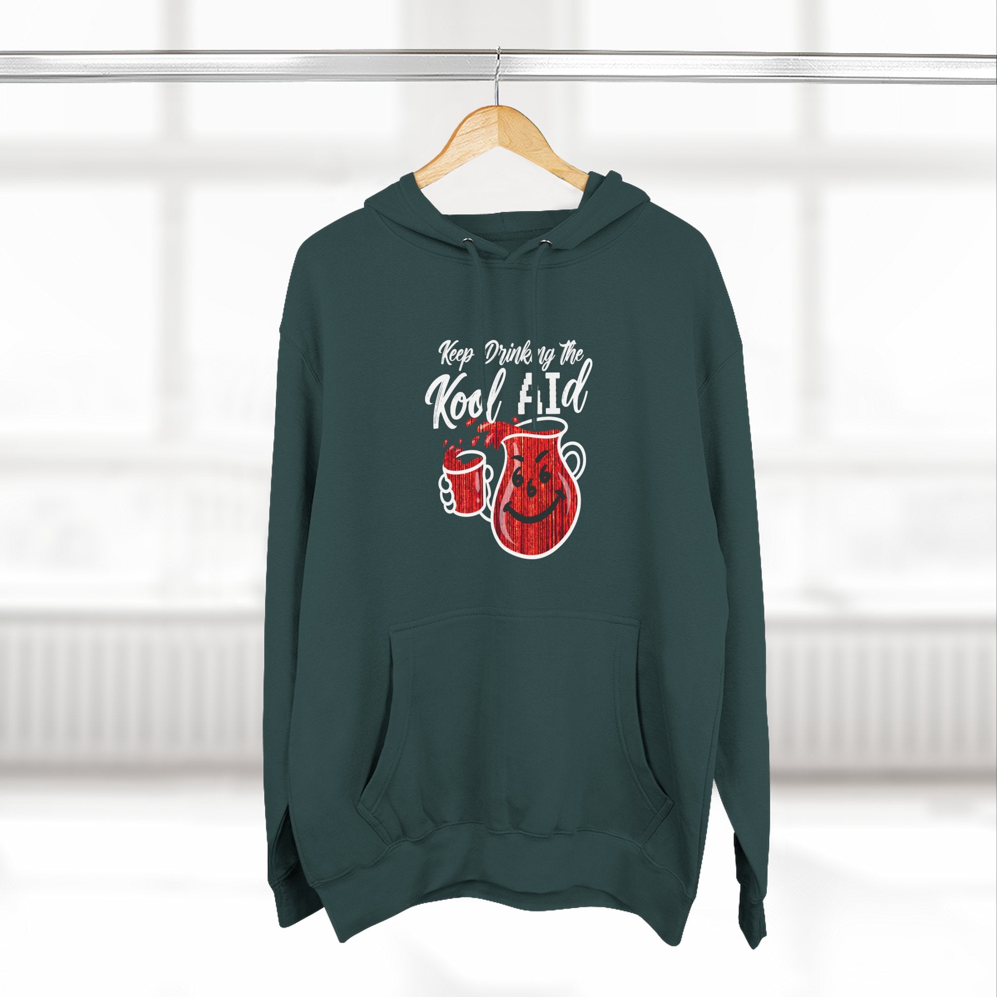 Anti AI KoolAId Three-Panel Fleece Hoodie