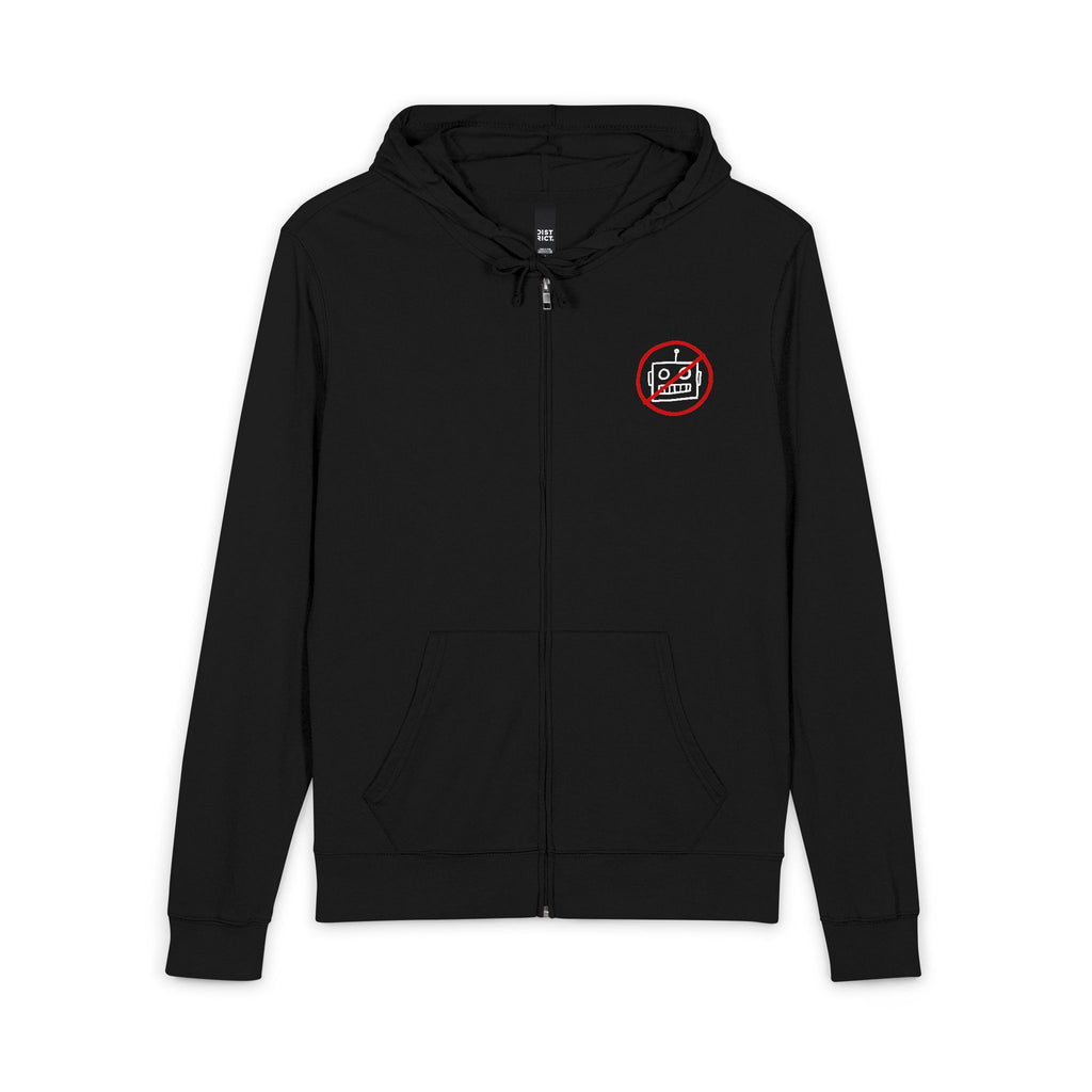 No AI Robot Unisex Jersey Full-Zip Hoodie
