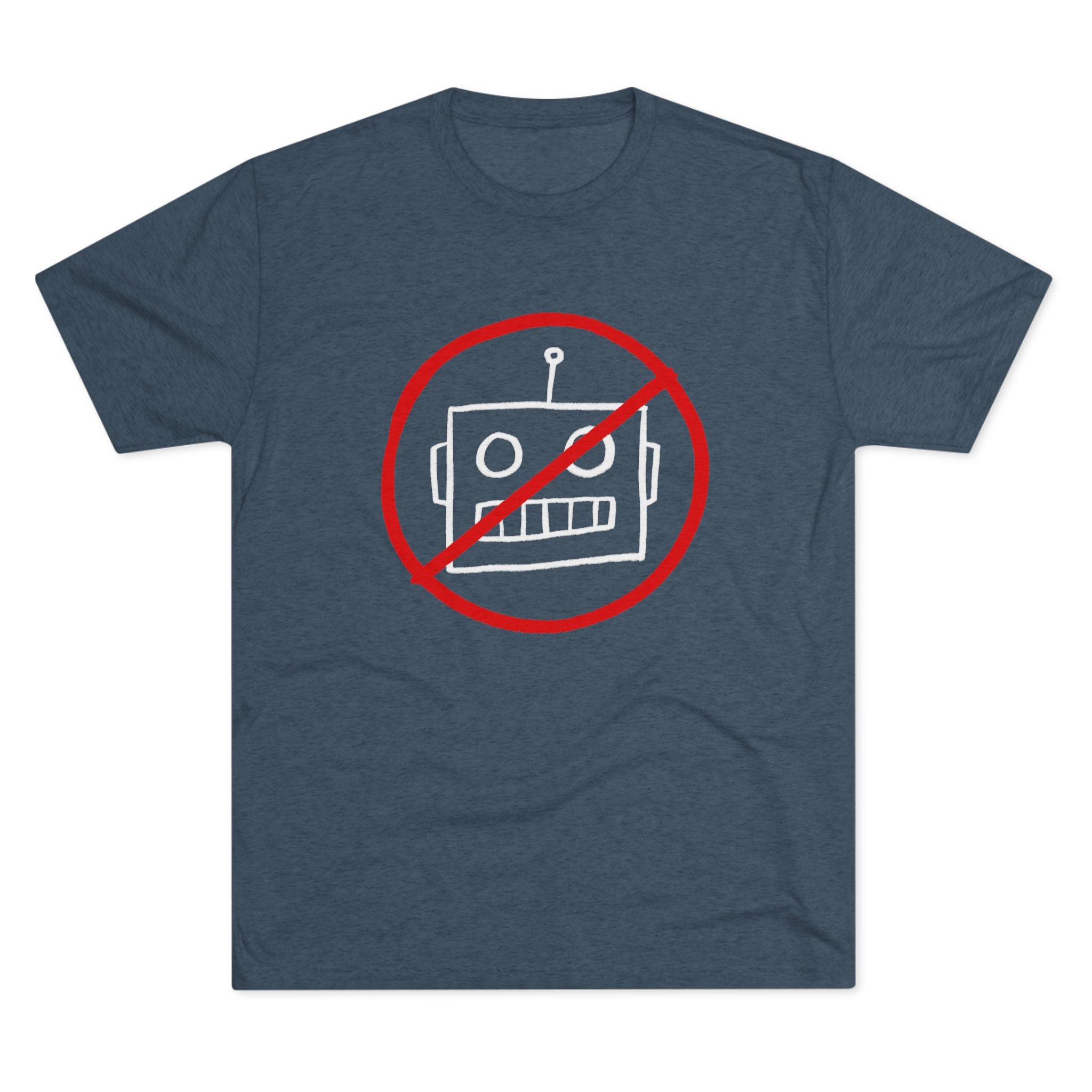 No AI Robot Unisex Tri-Blend Crew Tee