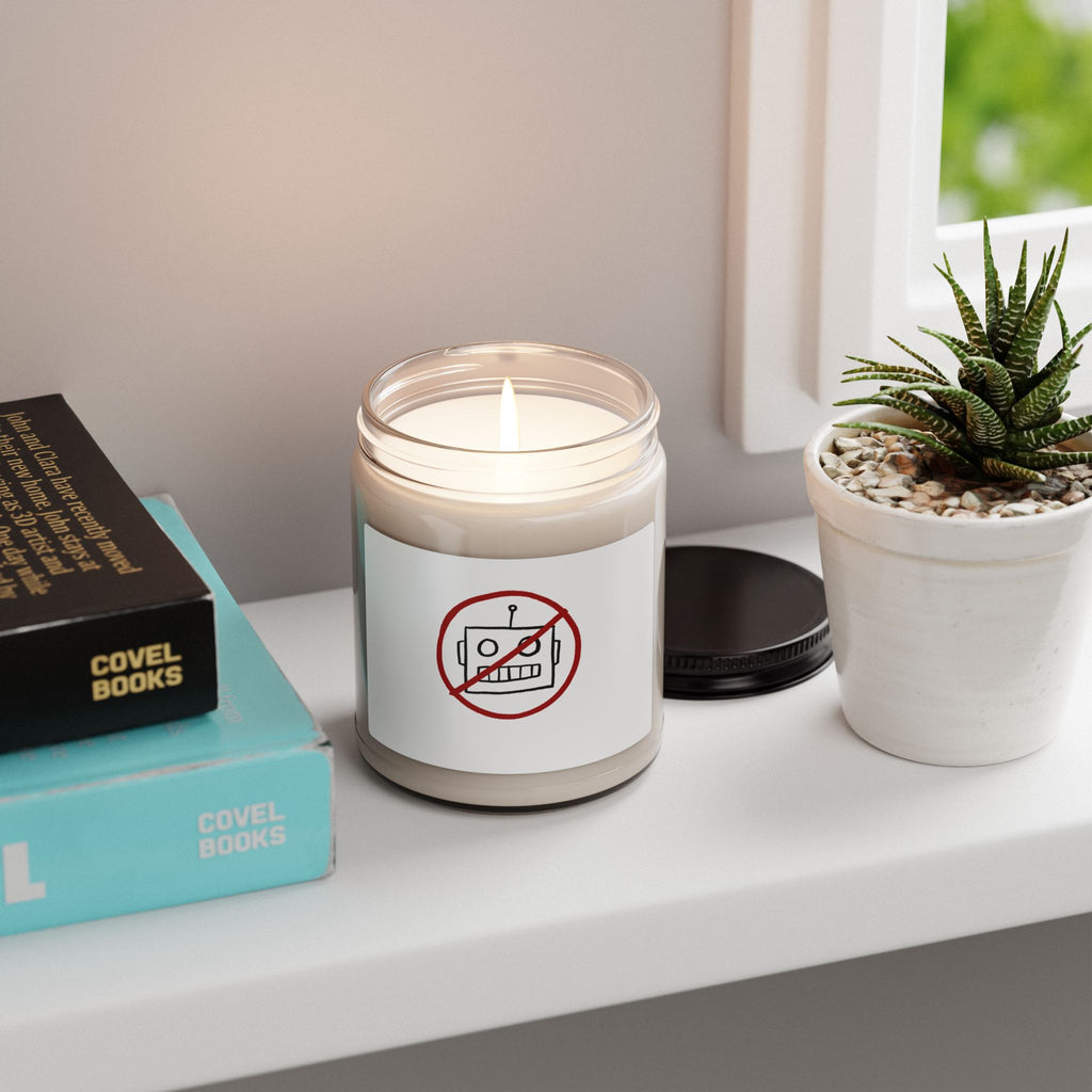 No AI Robot Scented Soy Candle, 9oz