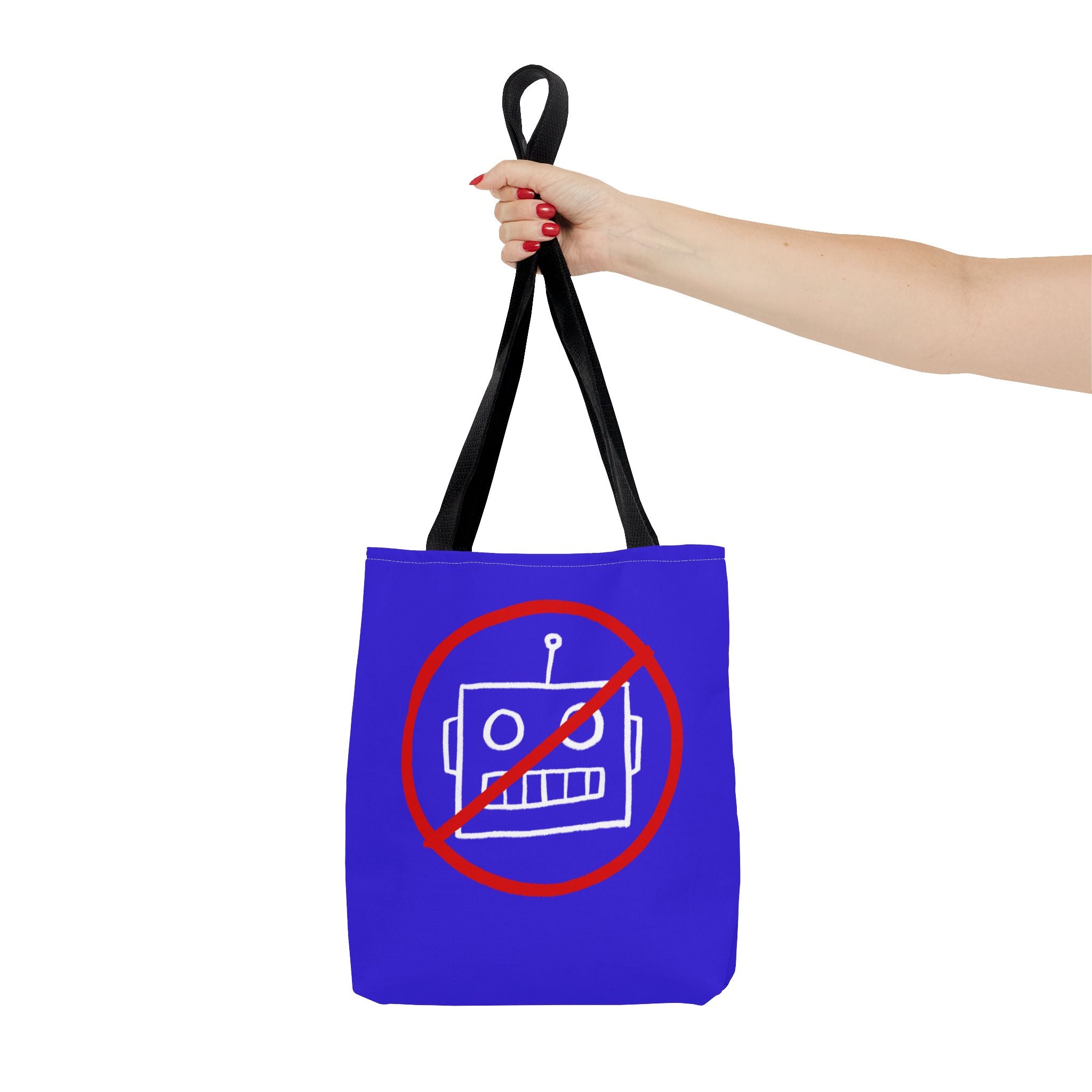 NO AI Robot Tote Bag (AOP)