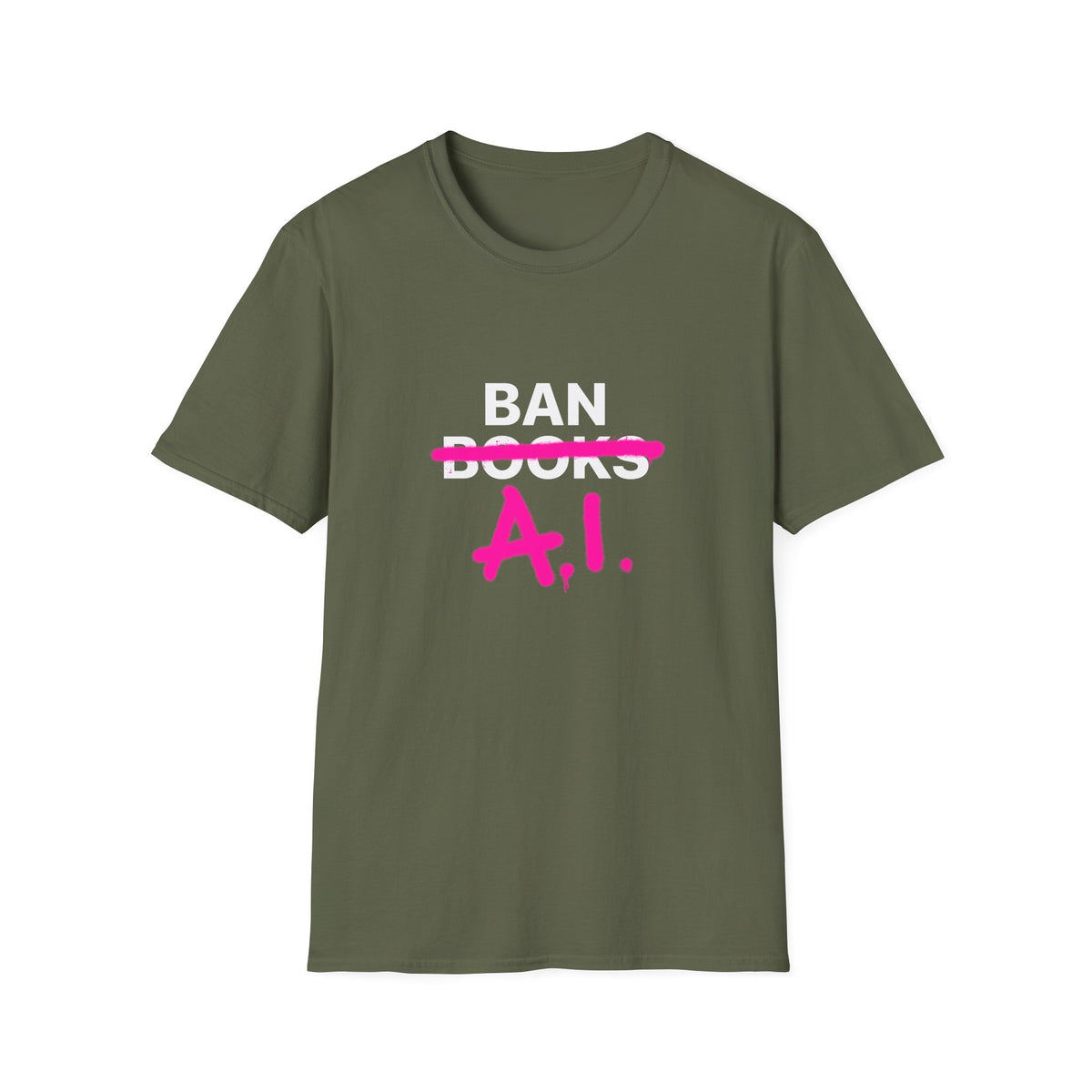 Ban AI not Books Unisex Softstyle T-Shirt