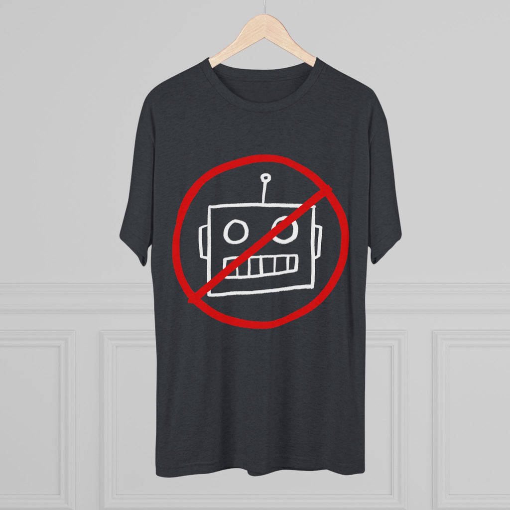 Unisex No AI Robot Tri-Blend Crew Tee