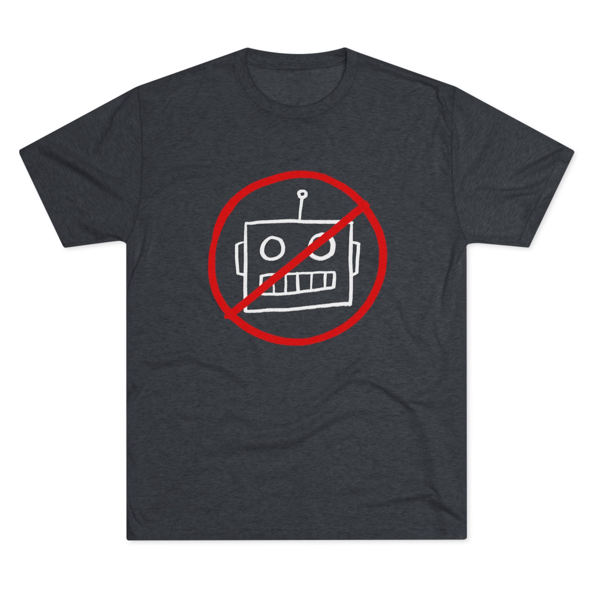 No AI Robot Unisex Tri-Blend Crew Tee
