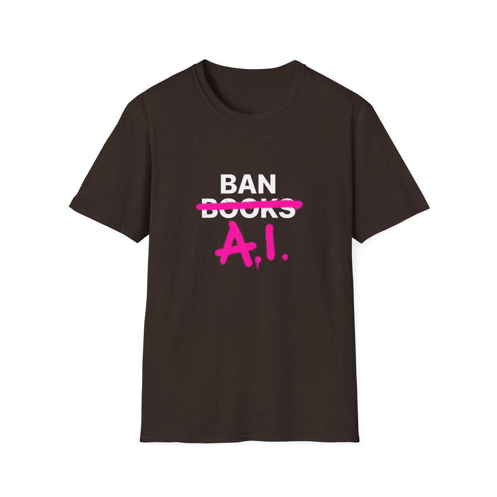 Ban AI not Books Unisex Softstyle T-Shirt